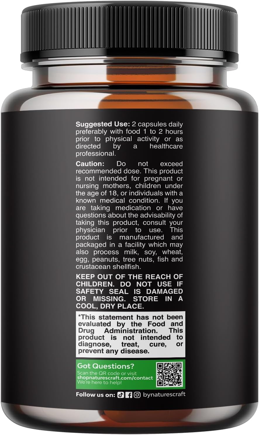 Natures Craft Horny Goat Weed for Men Extra Strength Male Supplement Capsule 60 Count