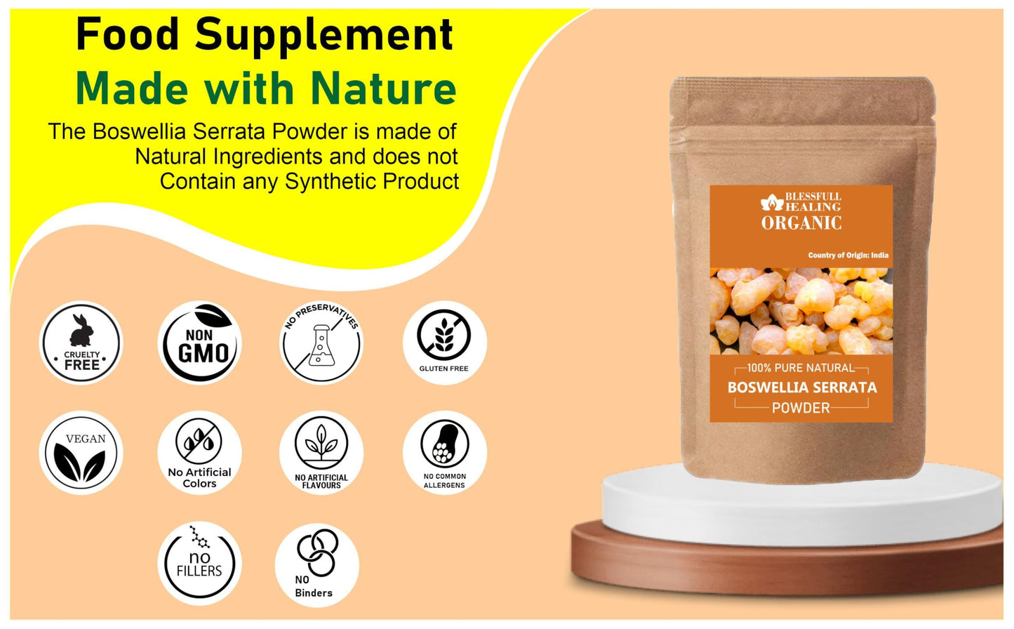 Blessfull Healing Boswellia Serrata Powder Organic 3.5274 oz
