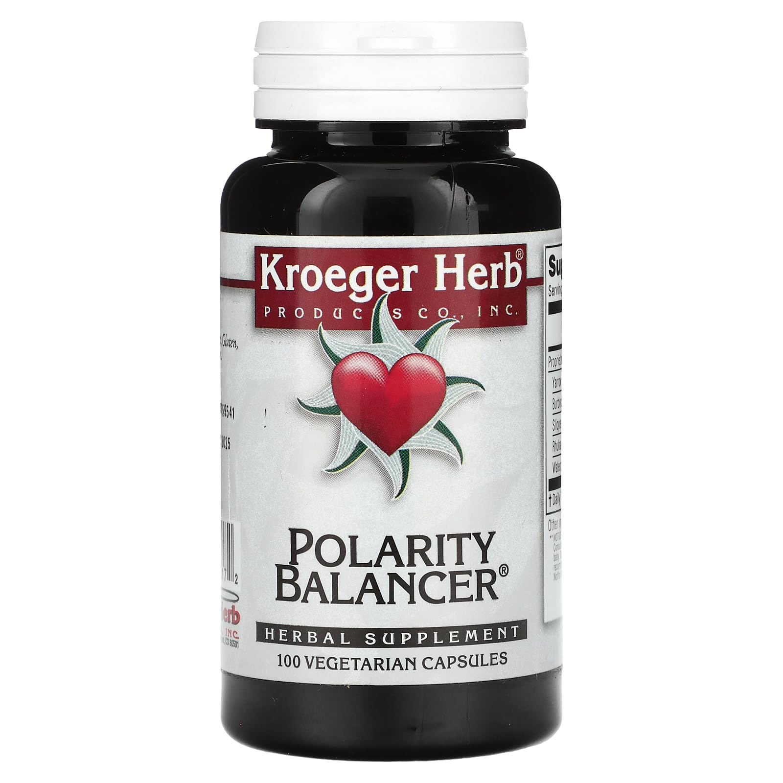 Kroeger Herb Products Polarity Balancer Vegetarian Capsules 100 Count