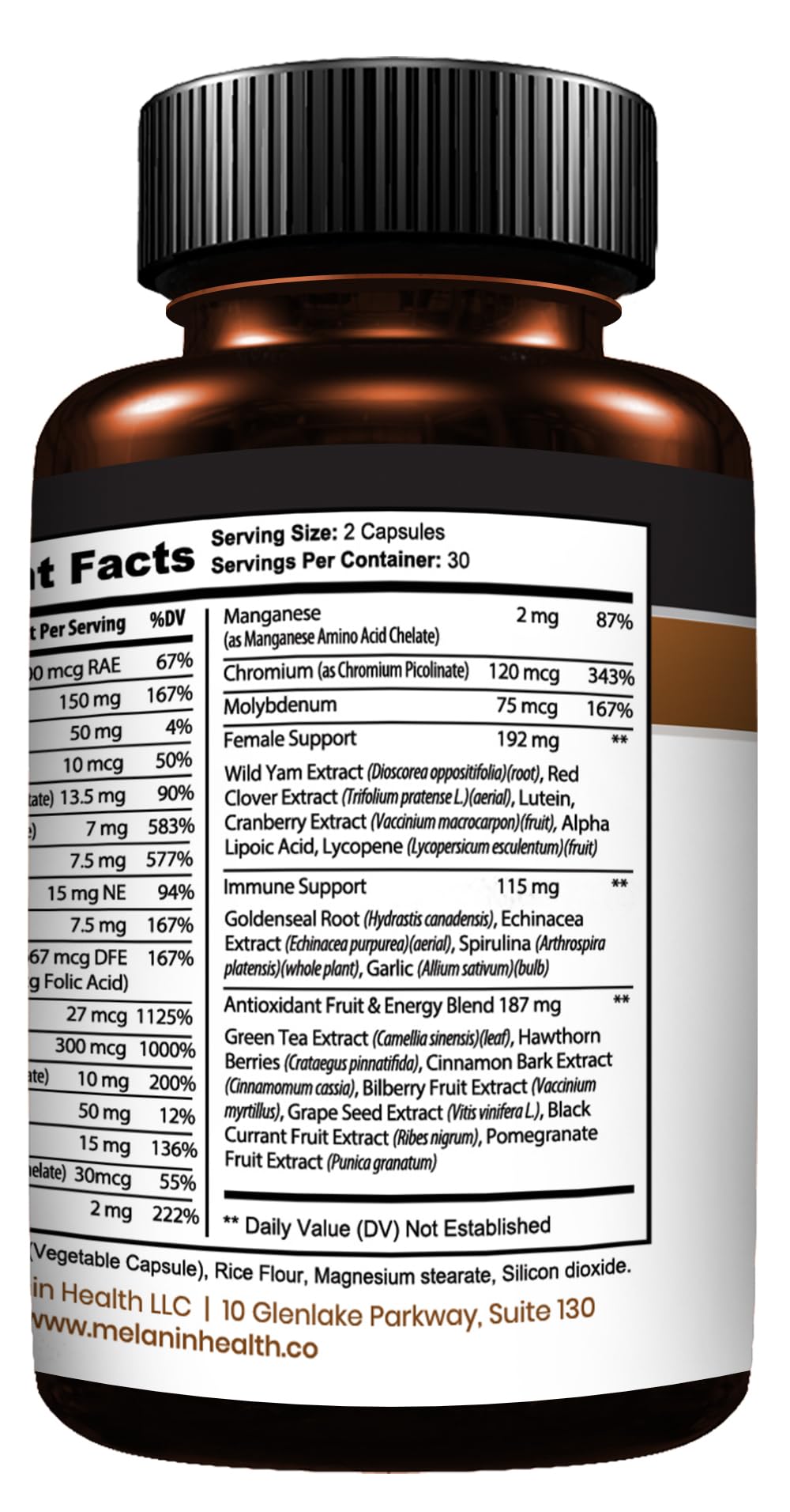 Melanin Health Women's Multivitamin Capsule 60 Count