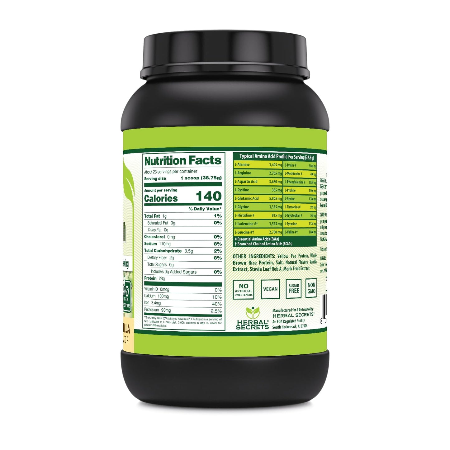 Herbal Secrets Plant Protein Powder Chocolate 2 Lb 32