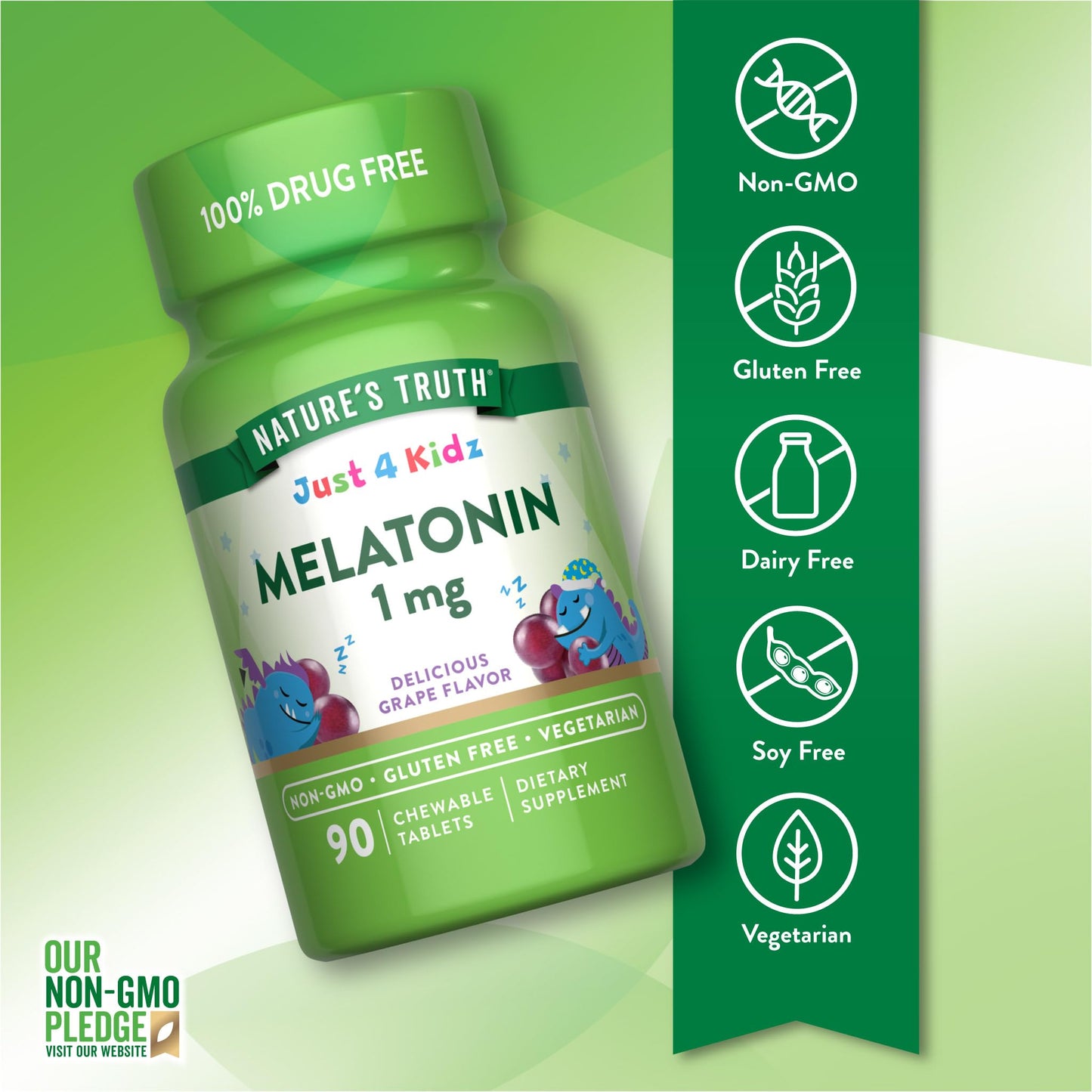 Nature's Truth Kids Melatonin Chewable Tablets 90 Count