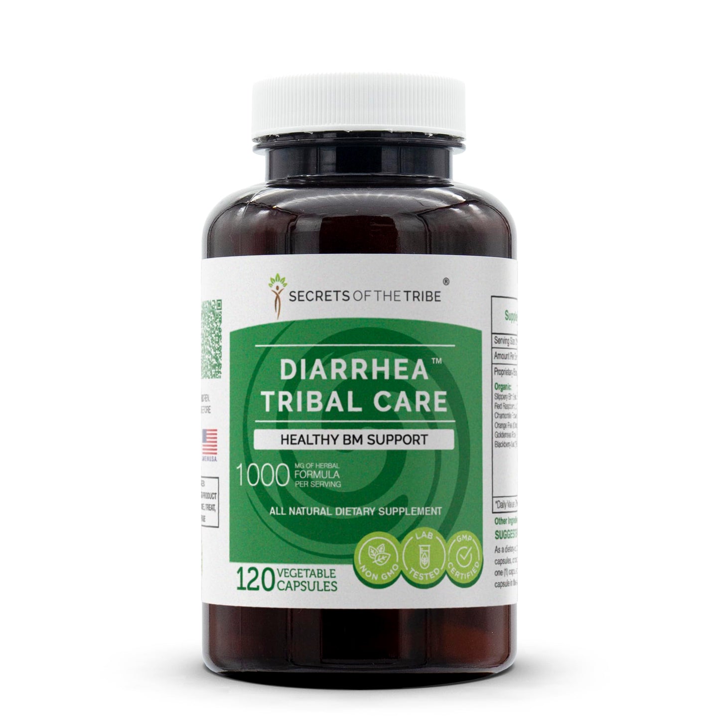 Secrets of the Tribe Diarrhea Tribal Care, Healthy BM Support, Herbal Supplement Blend Capsules 120