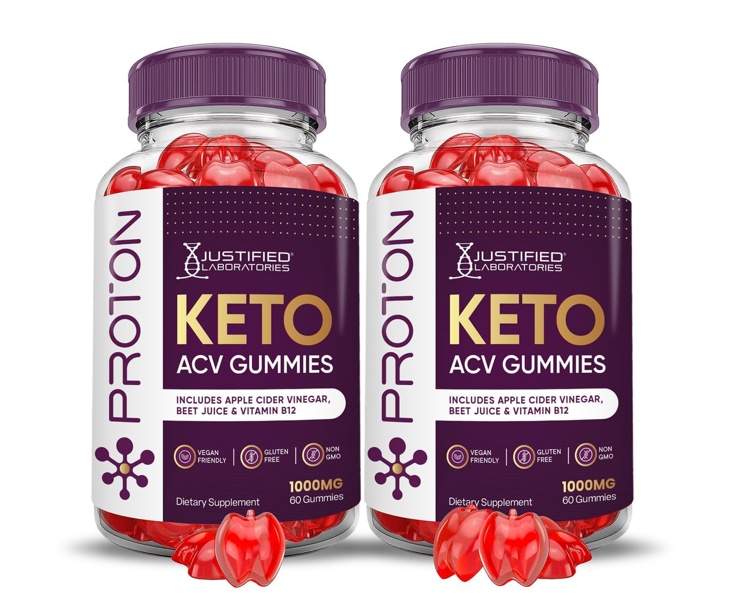 Justified Laboratories Proton Keto ACV Gummies (1000 mg), 120 Gummies