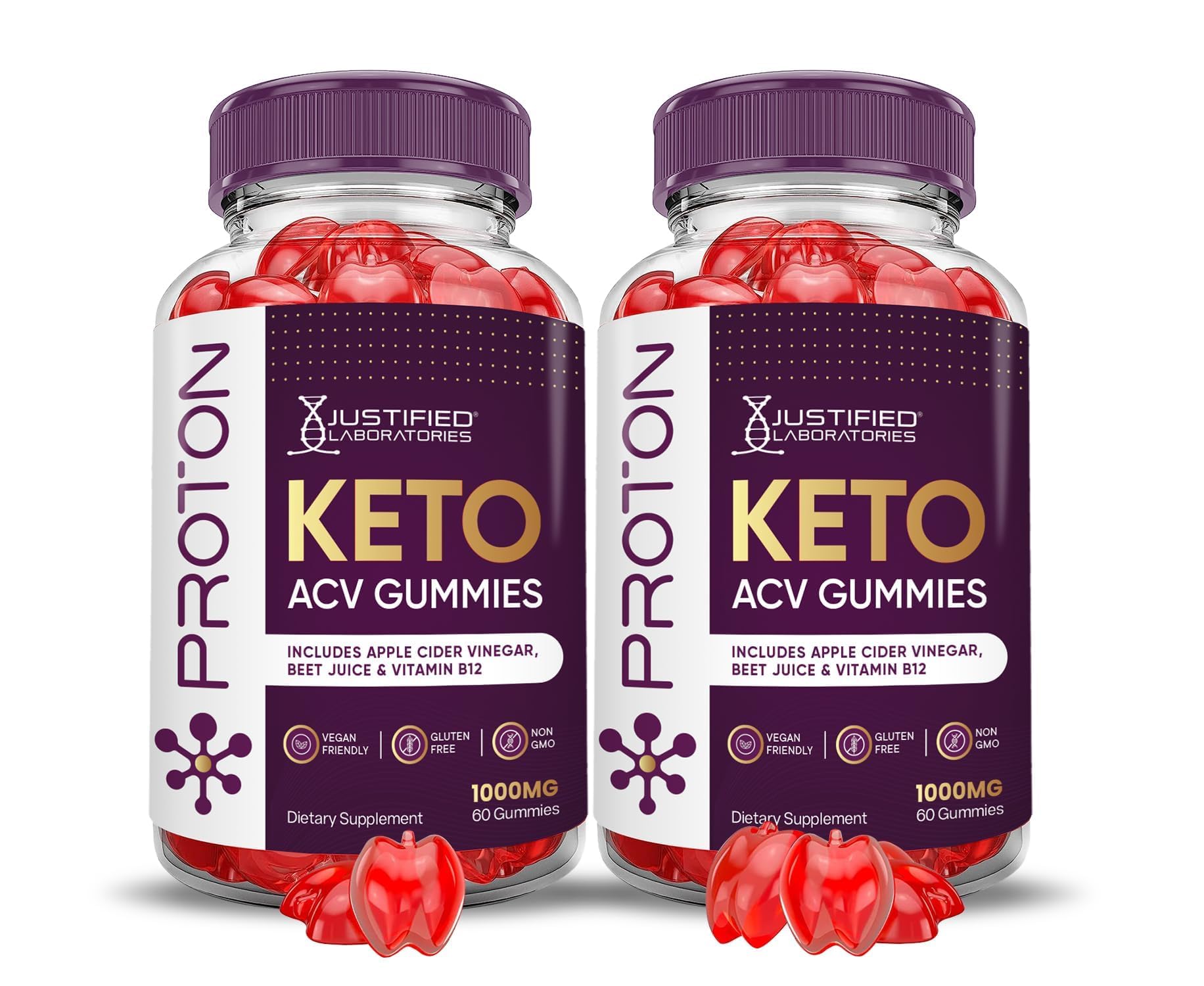 Justified Laboratories Proton Keto ACV Gummies (1000 mg), 120 Gummies