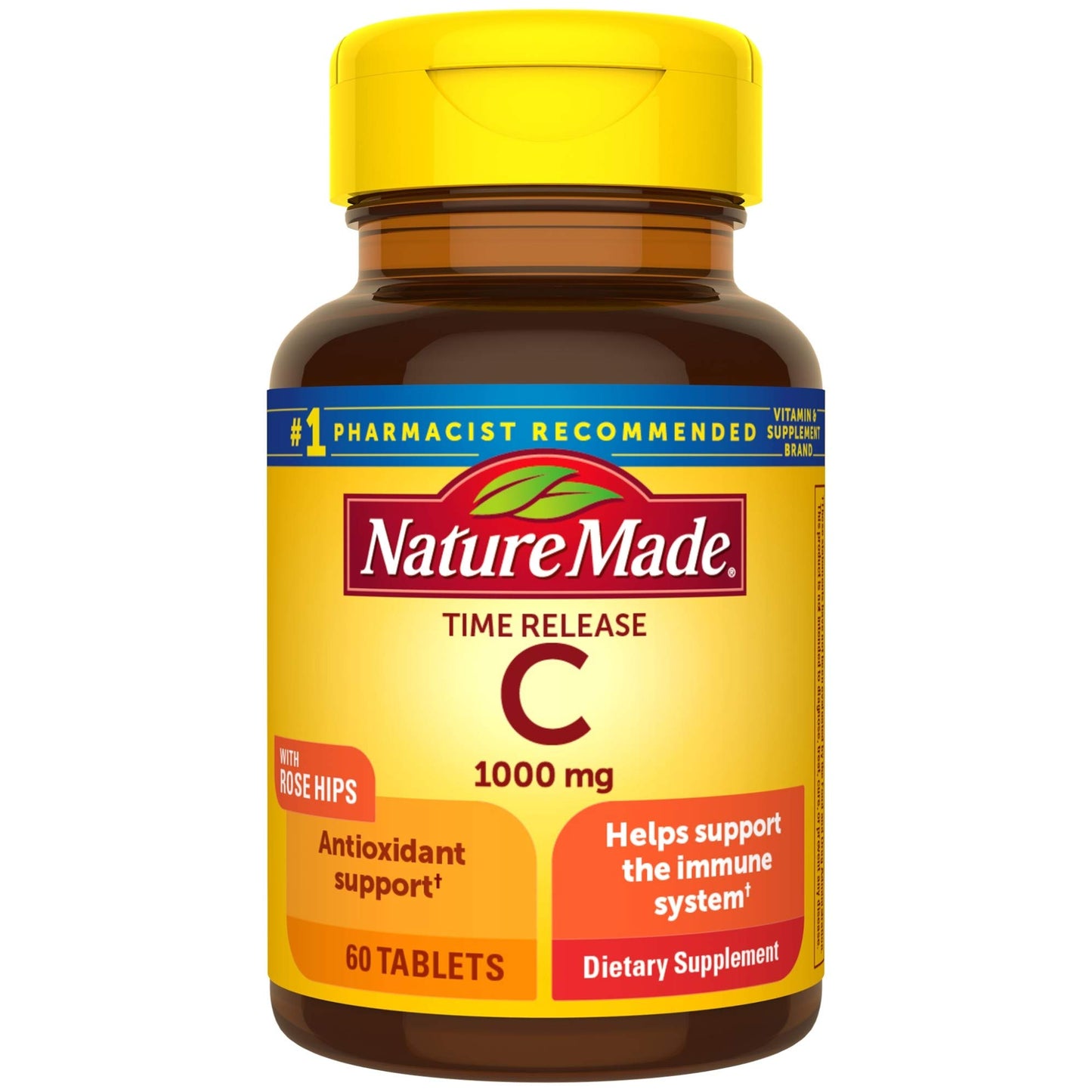 Nature Made Vitamin C 1000 mg Time Release Tablets with Rose Hips, 60 Count