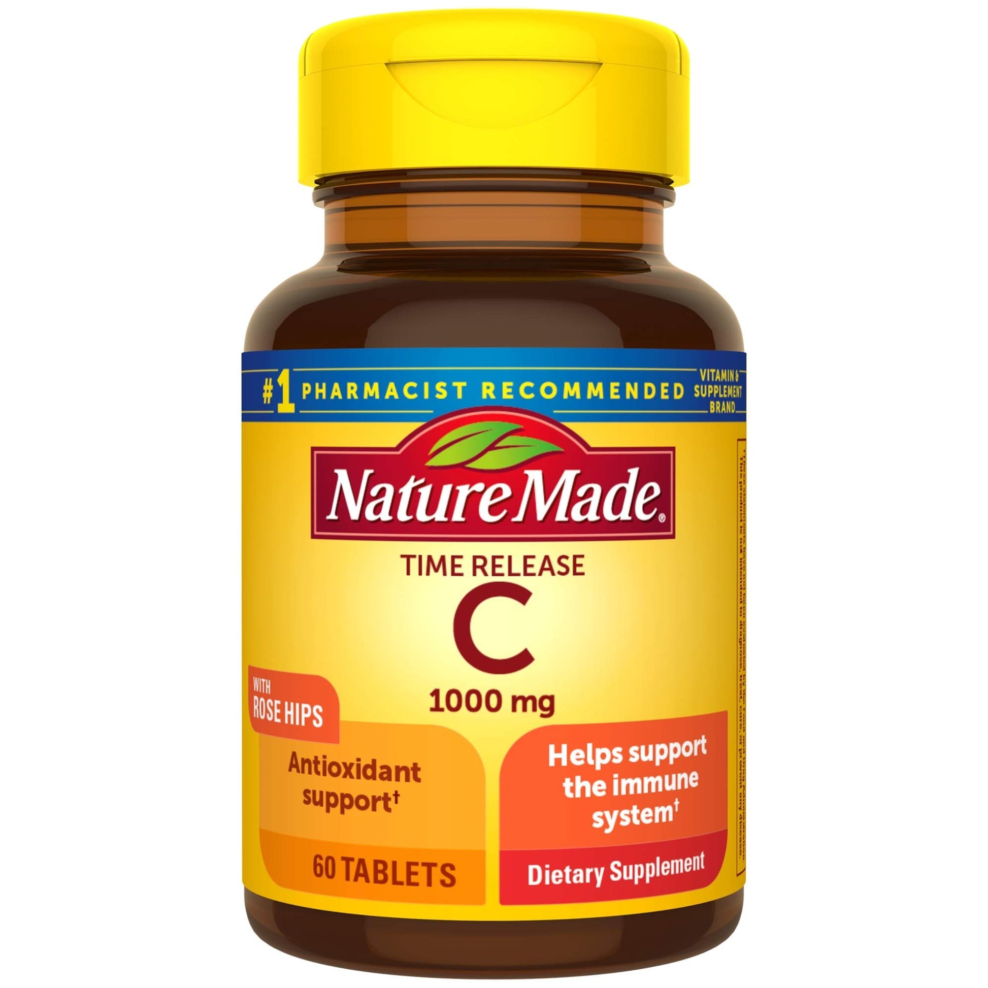 Nature Made Vitamin C 1000 mg Time Release Tablets with Rose Hips, 60 Count