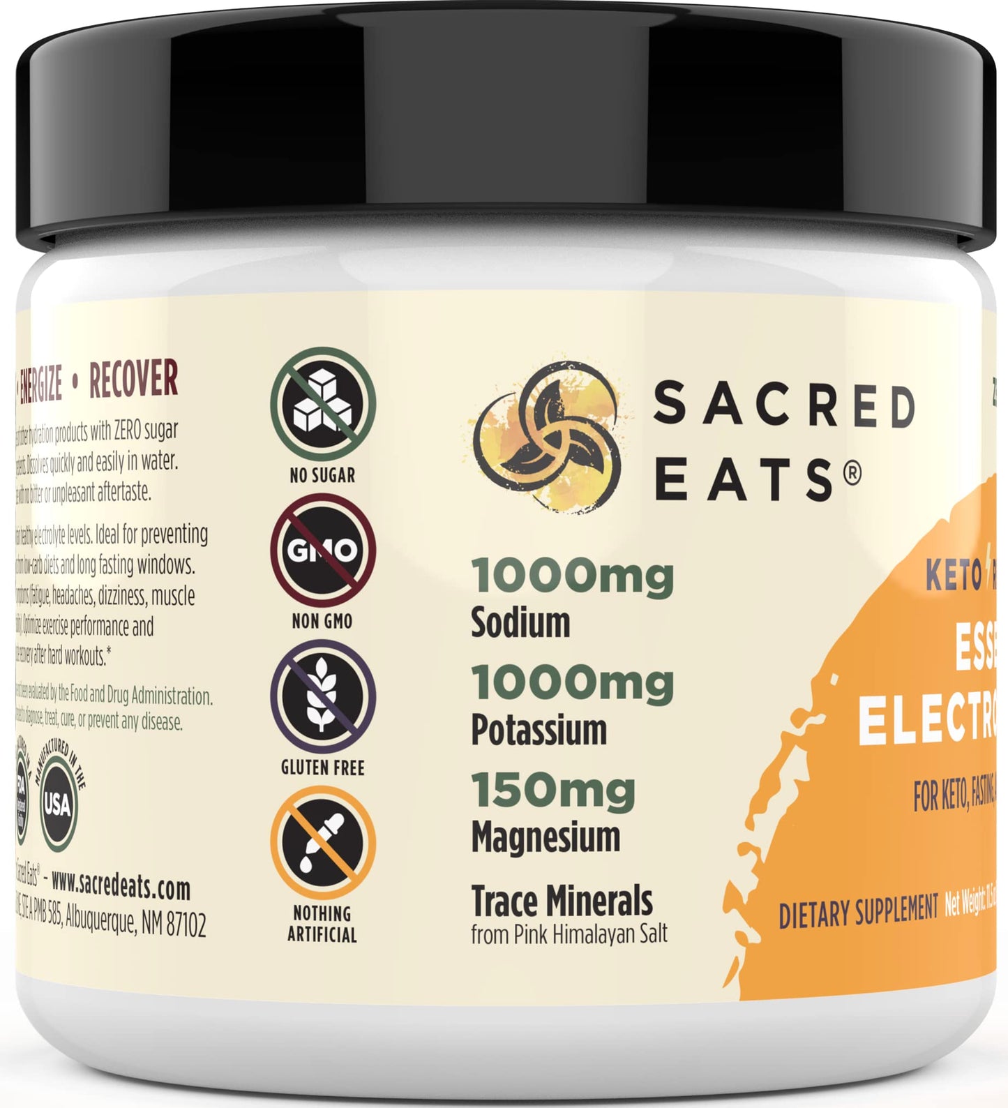 Sacred Eats Keto Electrolyte Powder & Hydration Supplement, 11.5 Ounce