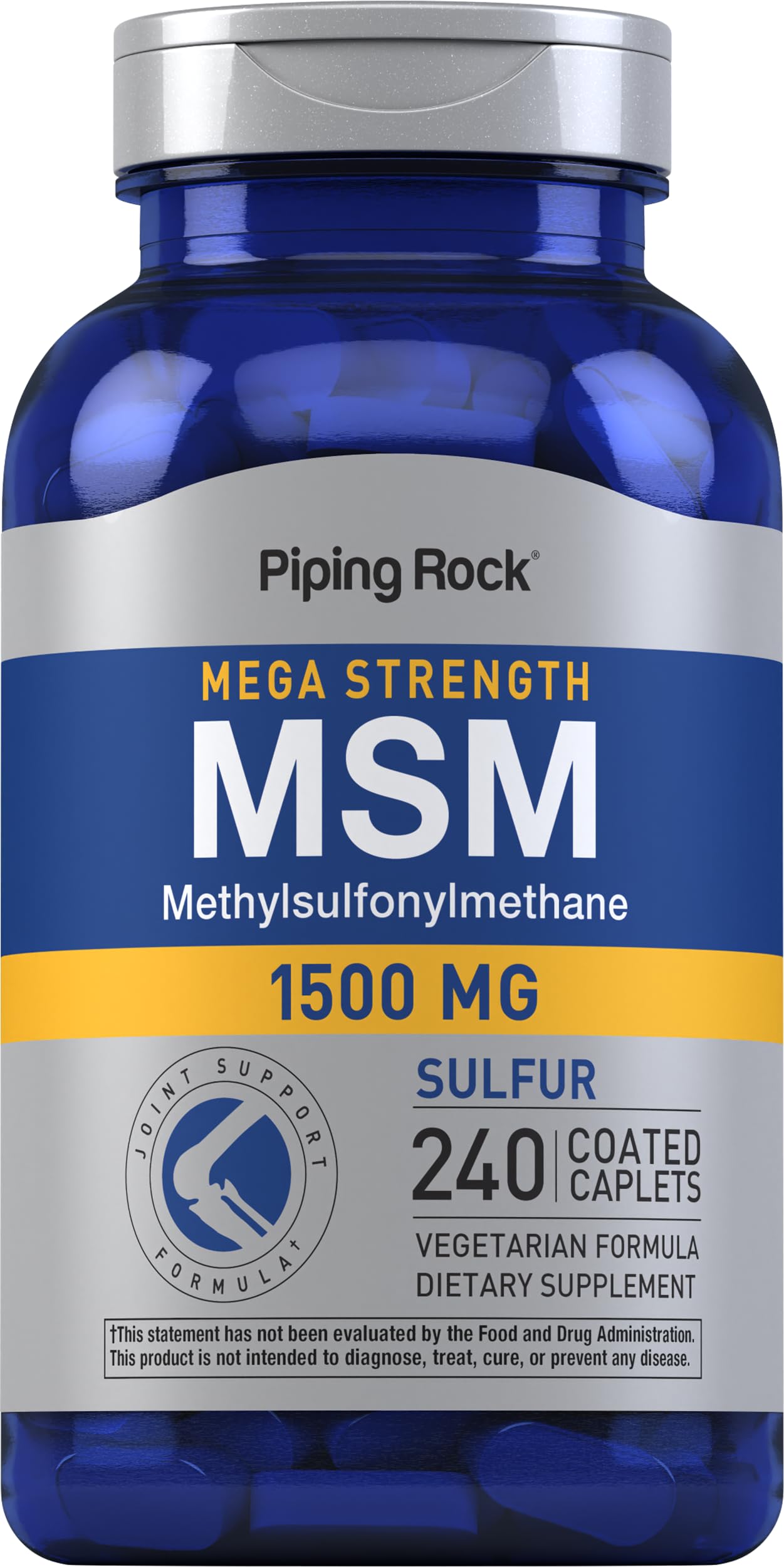 Piping Rock MSM Supplement 1500 mg Caplet, 240 Count