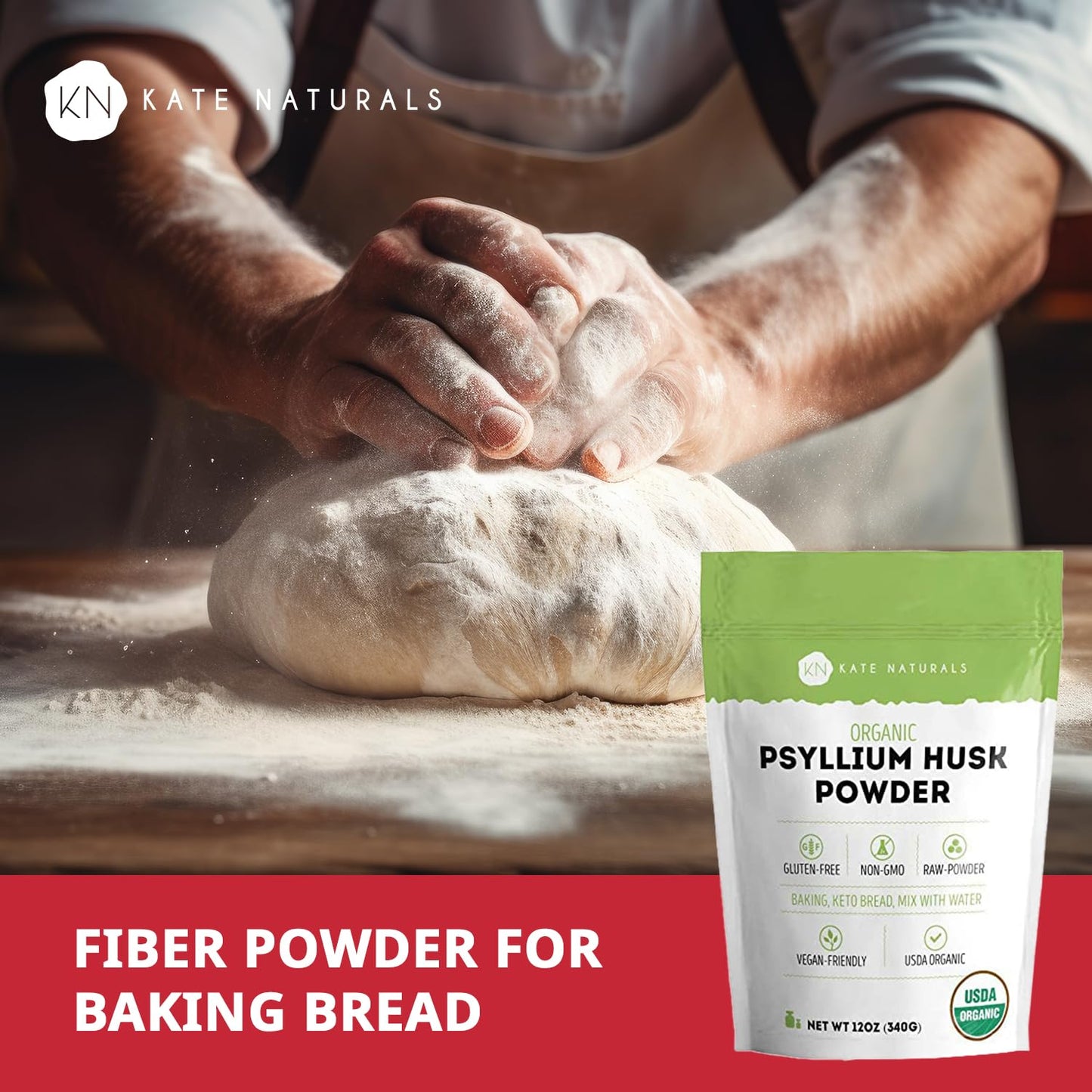 Kate Naturals Psyllium Husk Powder 12 Powder