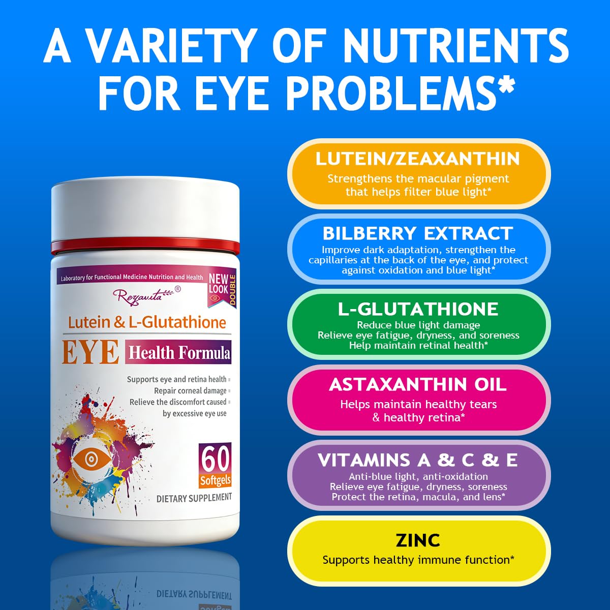 RoyaVita Lutein & L-Glutathione Softgel 120 Softgels