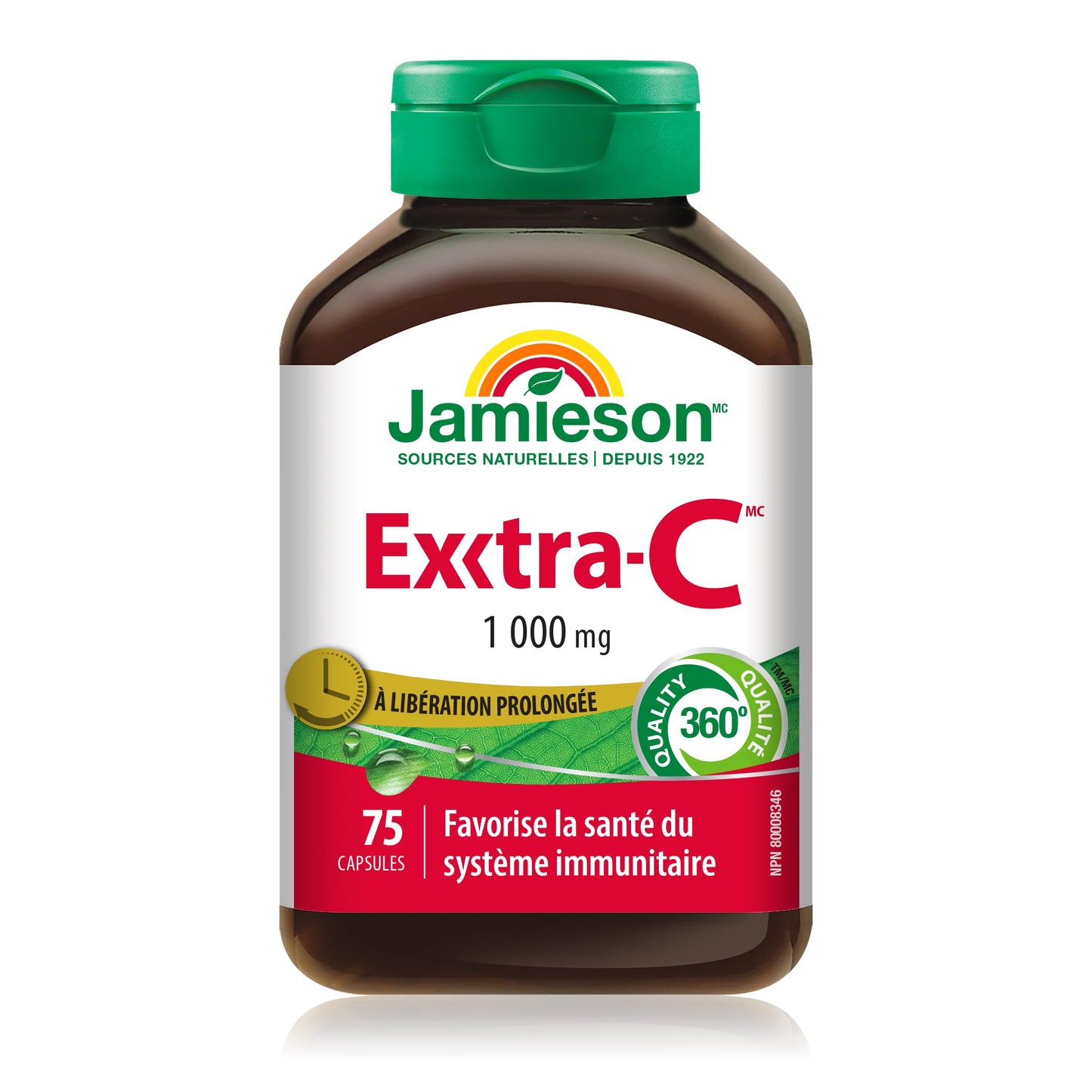 Jamieson Laboratories Extra-C 1000mg Vitamin-C Capsules, 75 Capsules