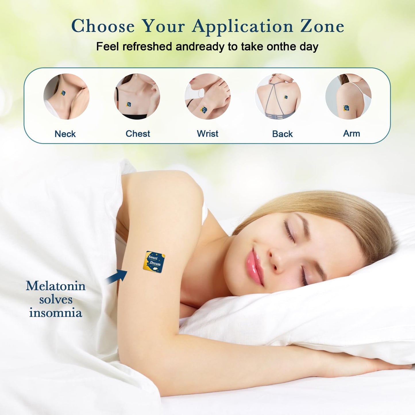 BRAMHO Sleep Patches for Adults with Melatonin, Magnesium and Sour Cherry Extract - Plant-Based Sleep Aid Caplets 40 Count