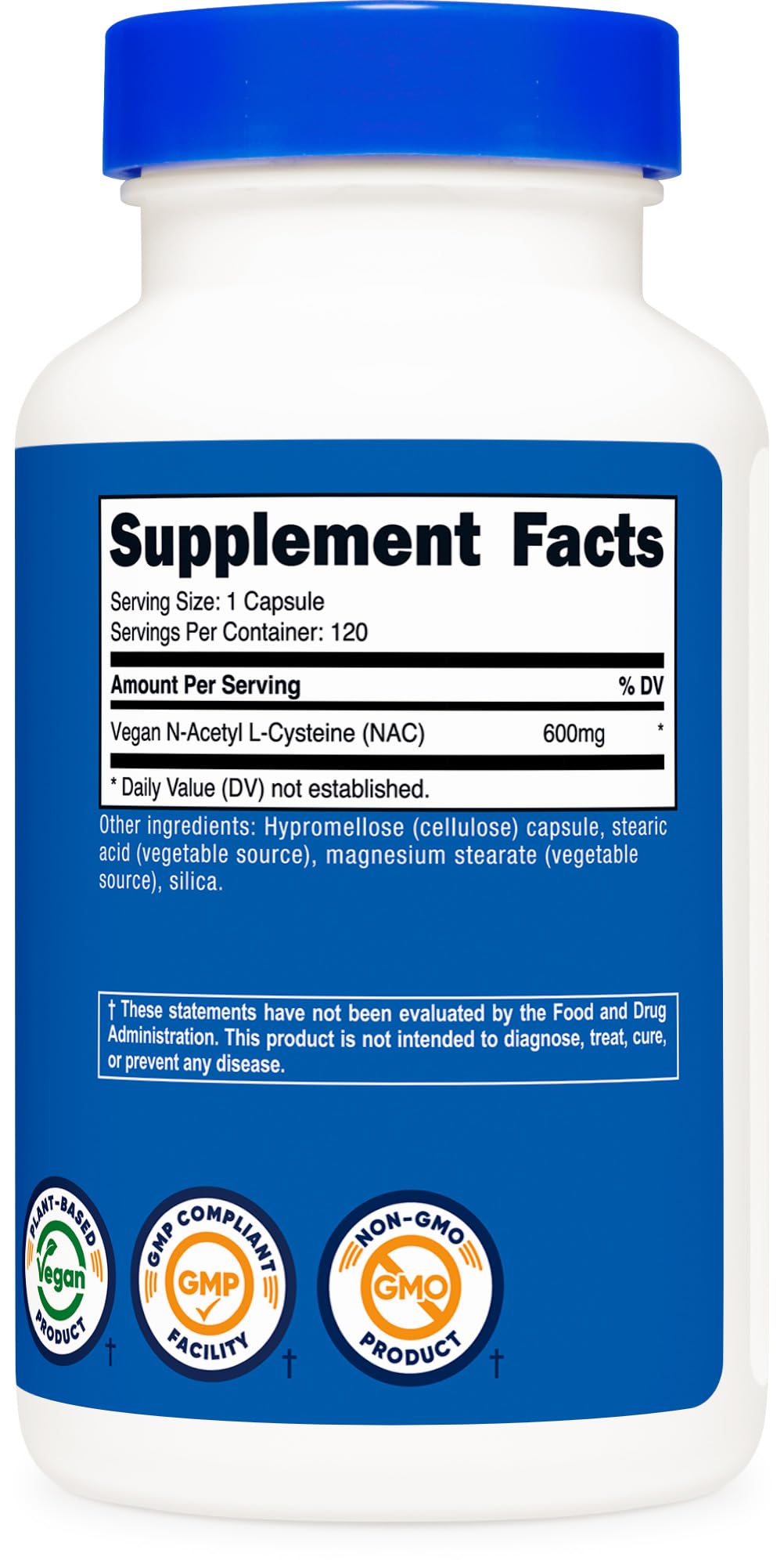 Nutricost N-Acetyl L-Cysteine (NAC) 600mg Capsules, 240 Count