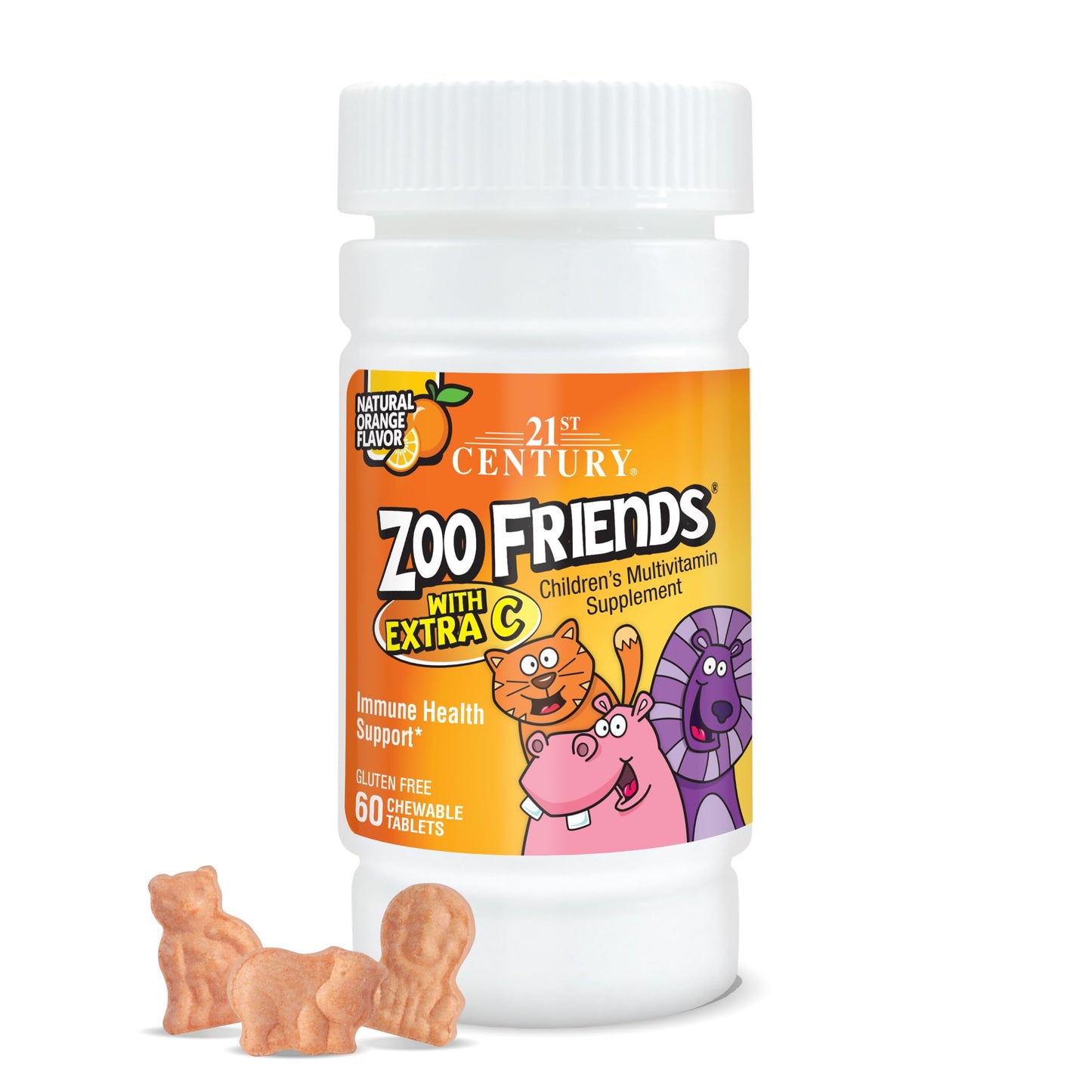 21st Century Zoo Friends with Extra C Chewable 60 Tablets