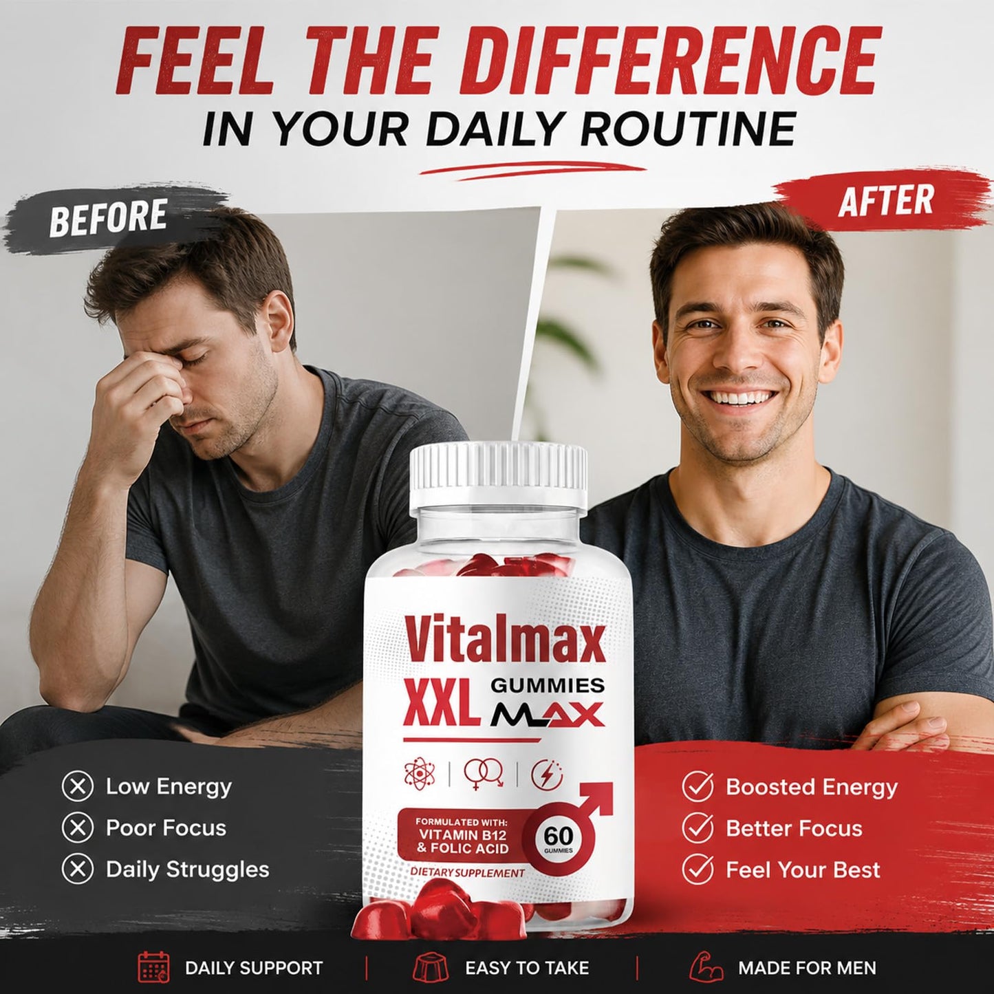 Vitalmax XXL Testosterone Booster Capsule, 1 Count