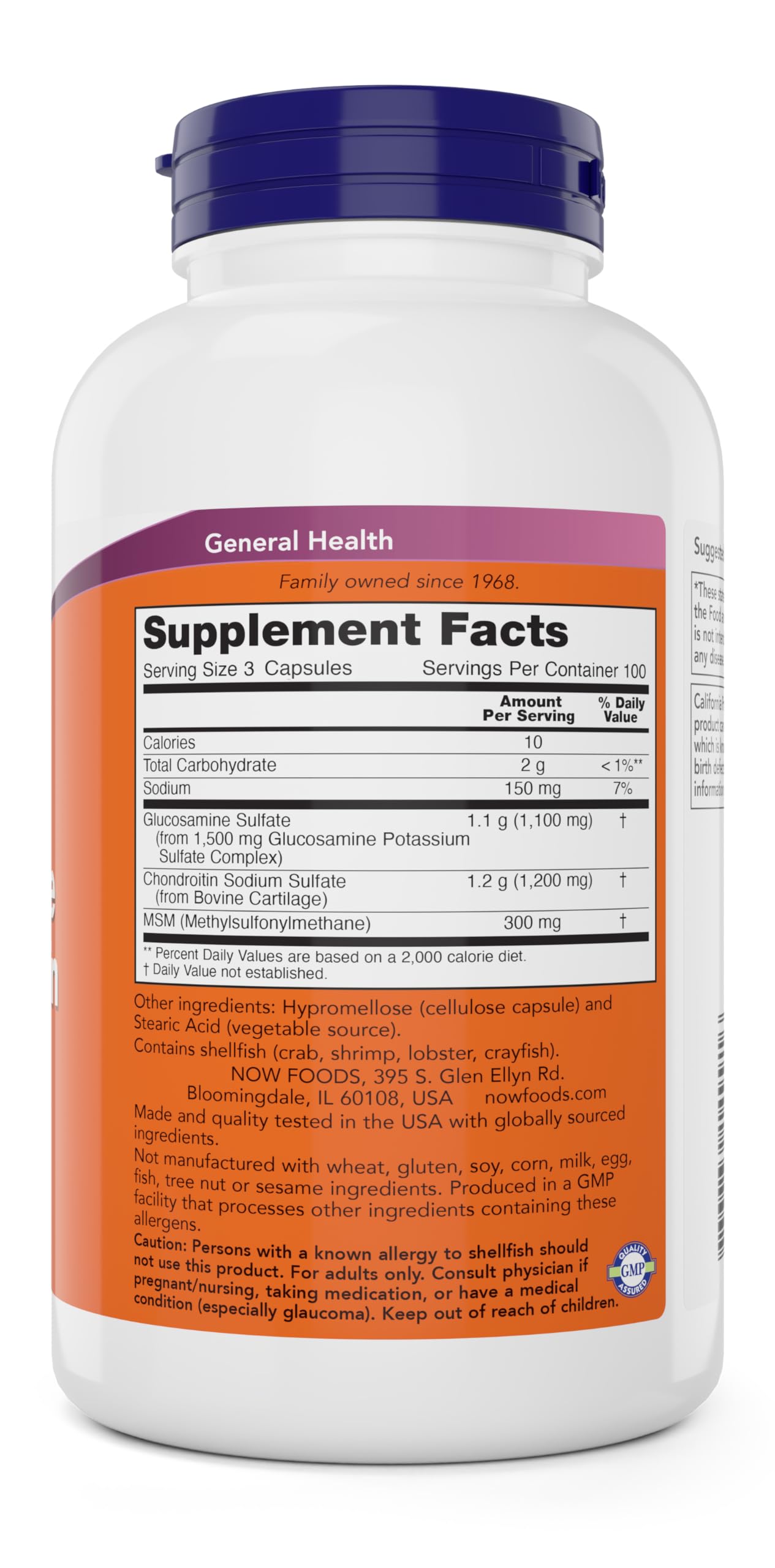 NOW Foods Glucosamine & Chondroitin with MSM Capsules, 300 Capsules