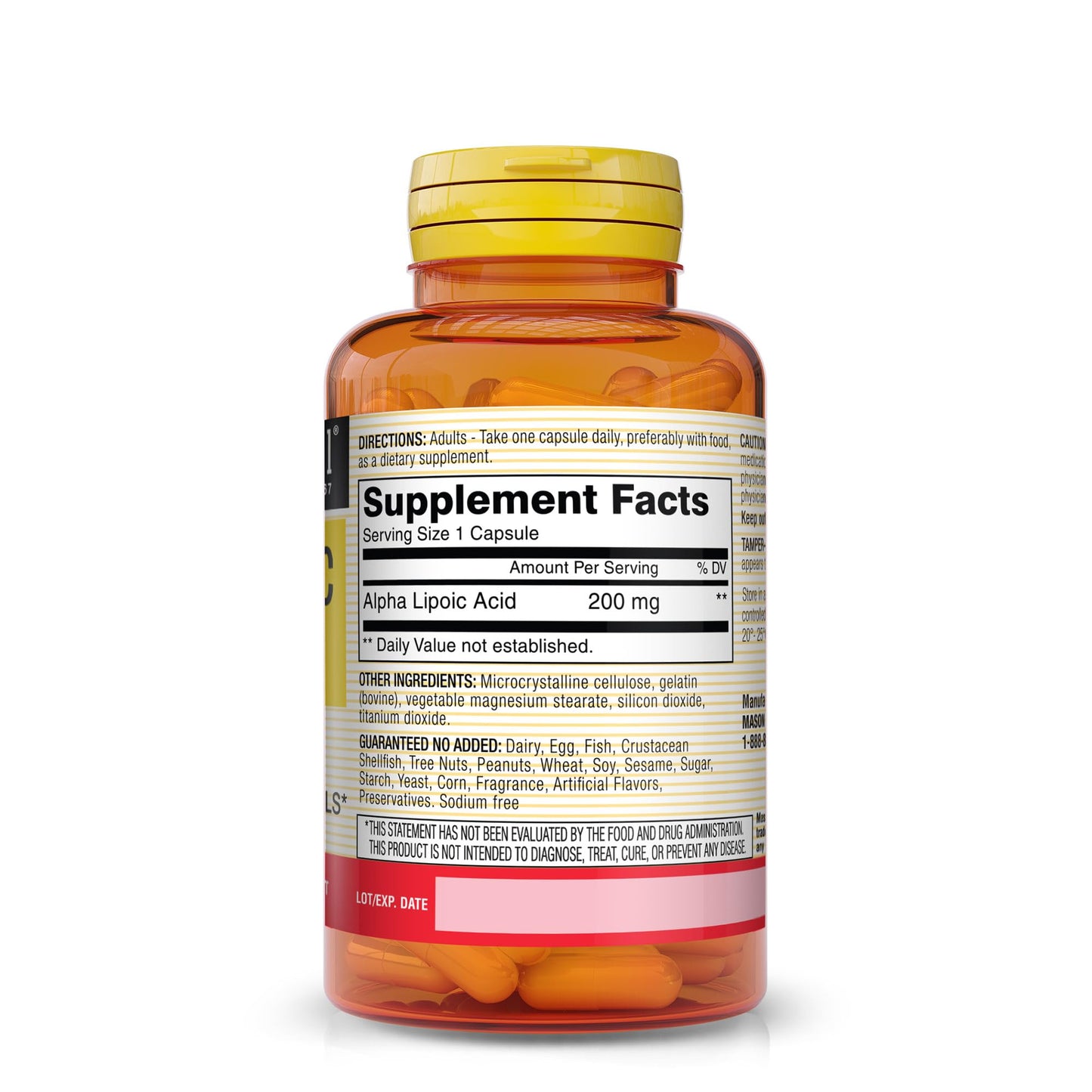 Mason Natural Alpha Lipoic Acid 200 mg Capsule 60 Count