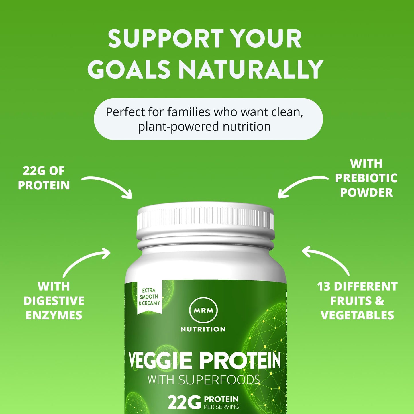 MRM Veggie Protein with Superfoods Protein Powder 20.1 oz