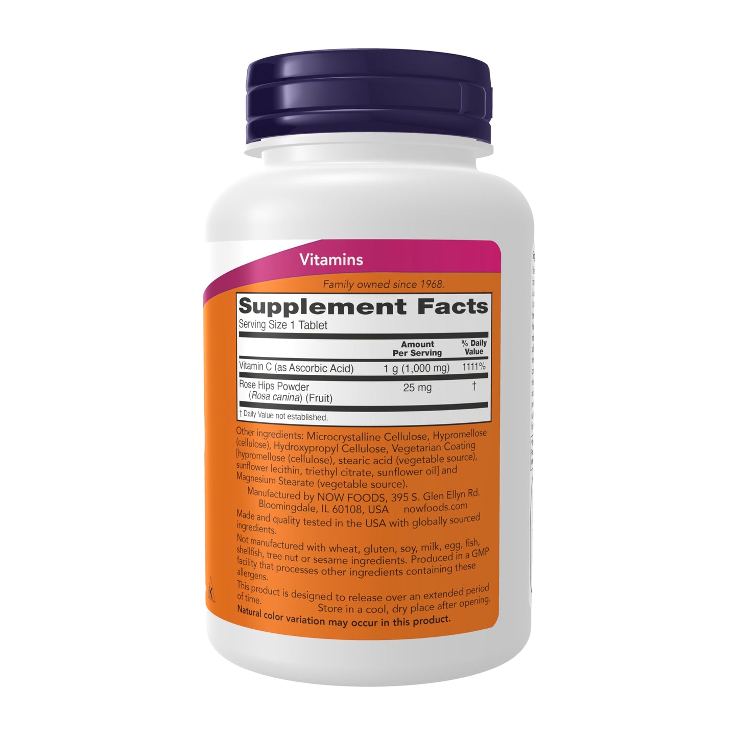 NOW Foods Vitamin C-1,000 with Rose Hips Sustained Release Tablets, 100 Count