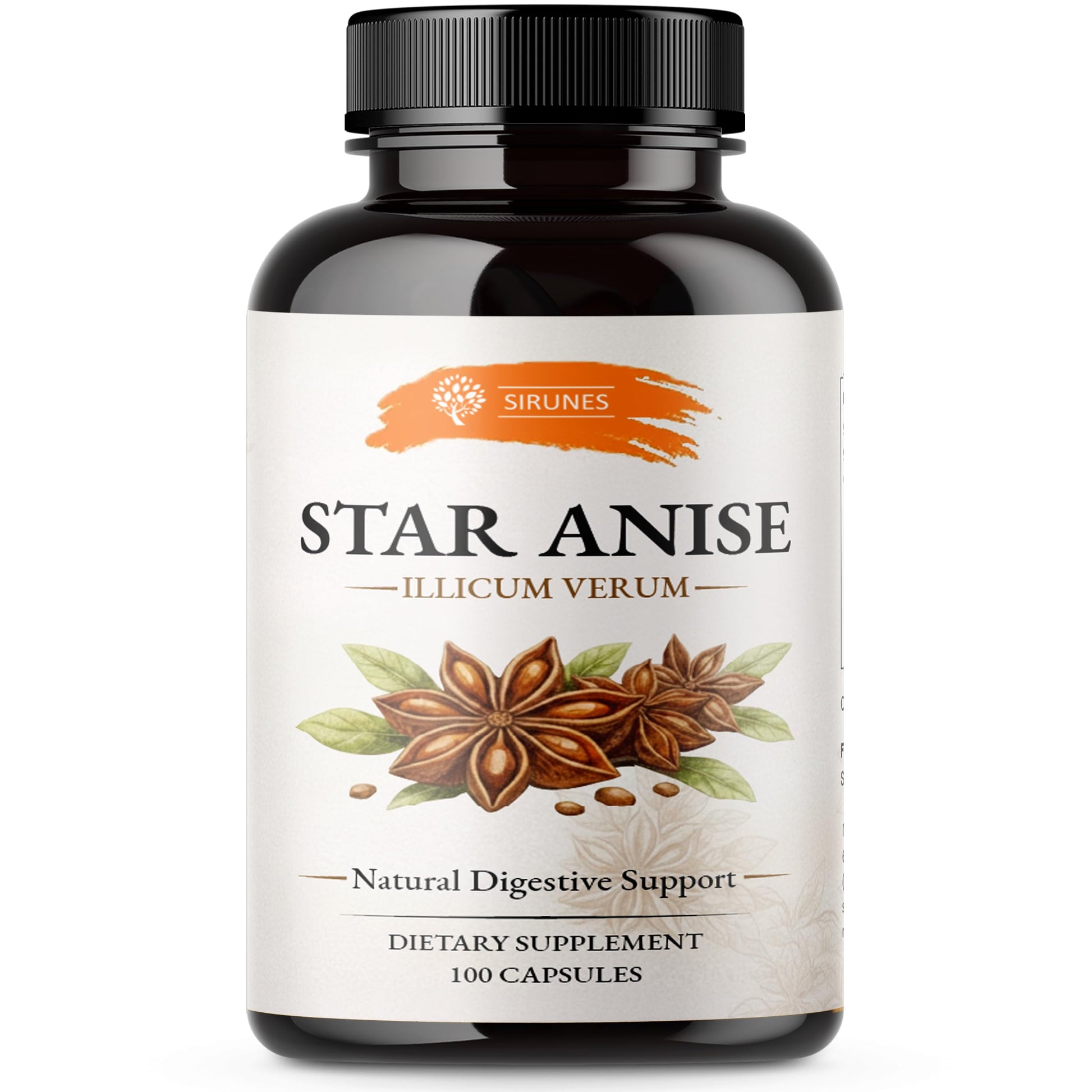 SIRUNES Star Anise Capsules, 100 Count