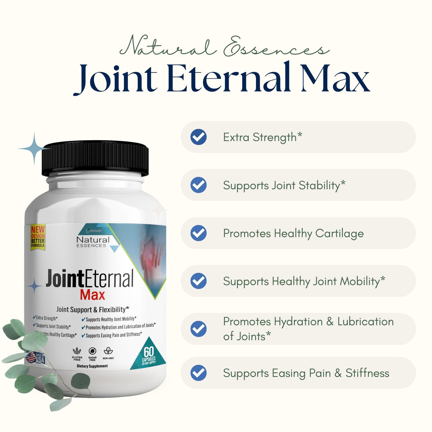 GREENVIFY Joint Eternal Max Natural Essences Natural Joint Support Supplement Capsules 120