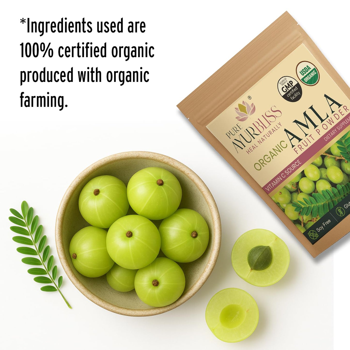 PureAyurbliss Amla Powder, 100% Organic, 16 oz