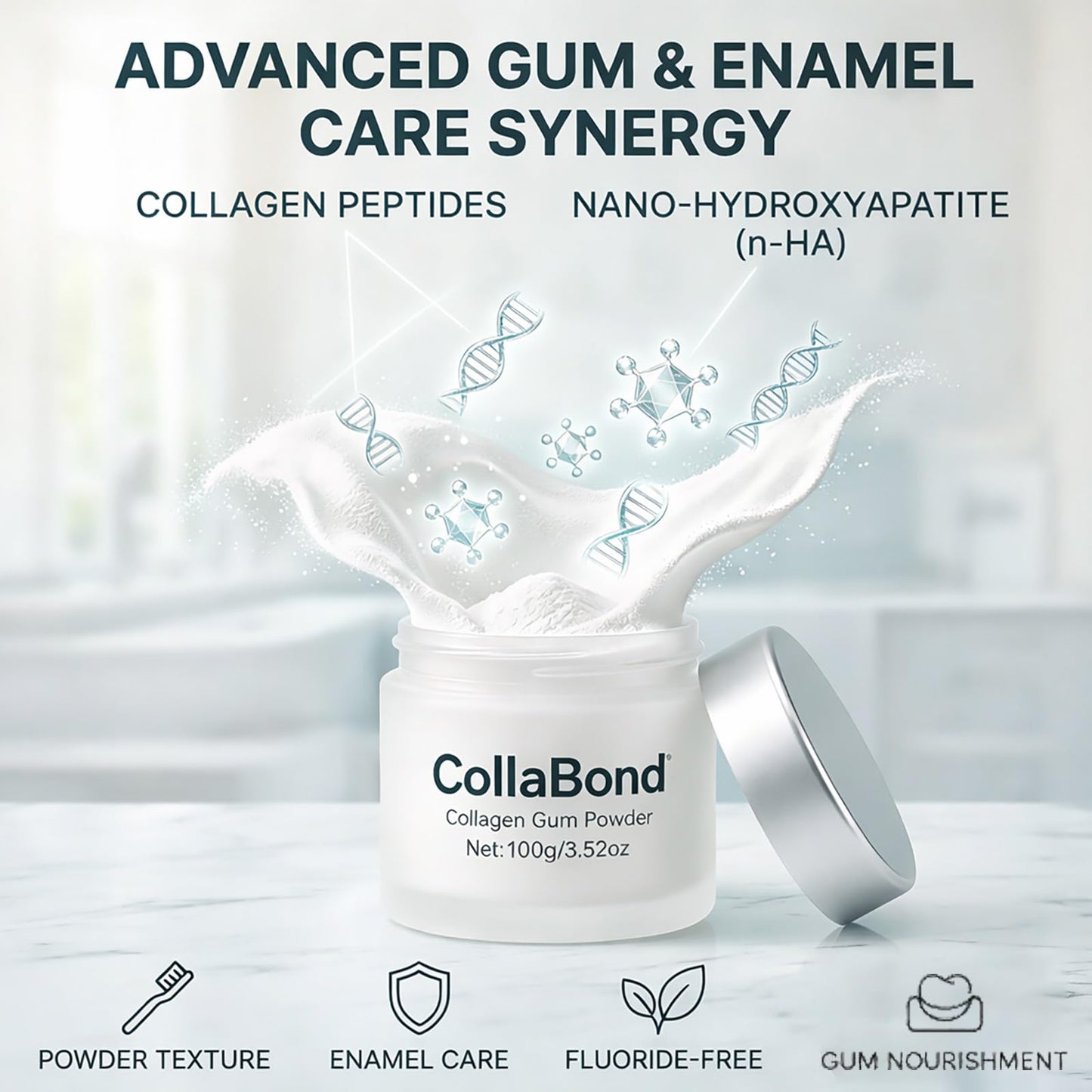 COLLABOND Collagen Gum & Brushing Powder, 3.52 oz