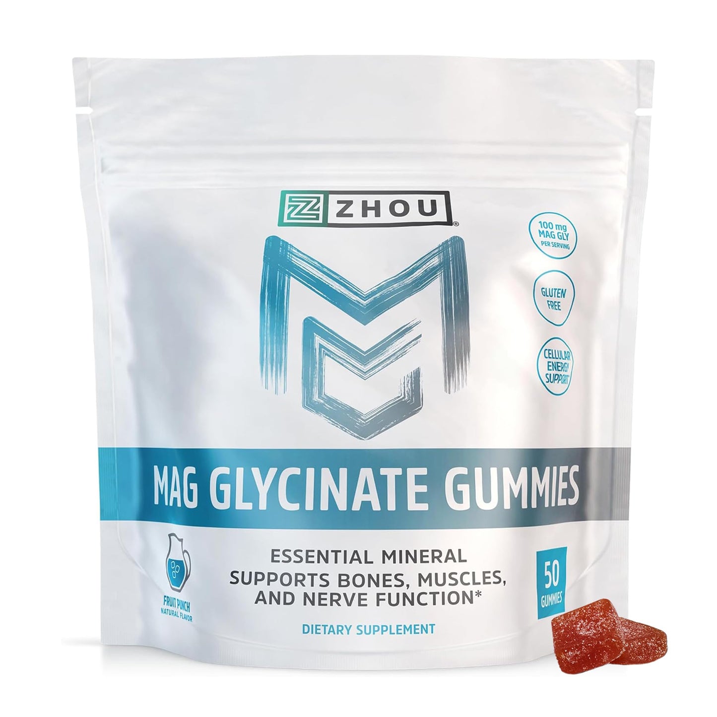 ZHOU Magnesium Glycinate Gummies 50 Count