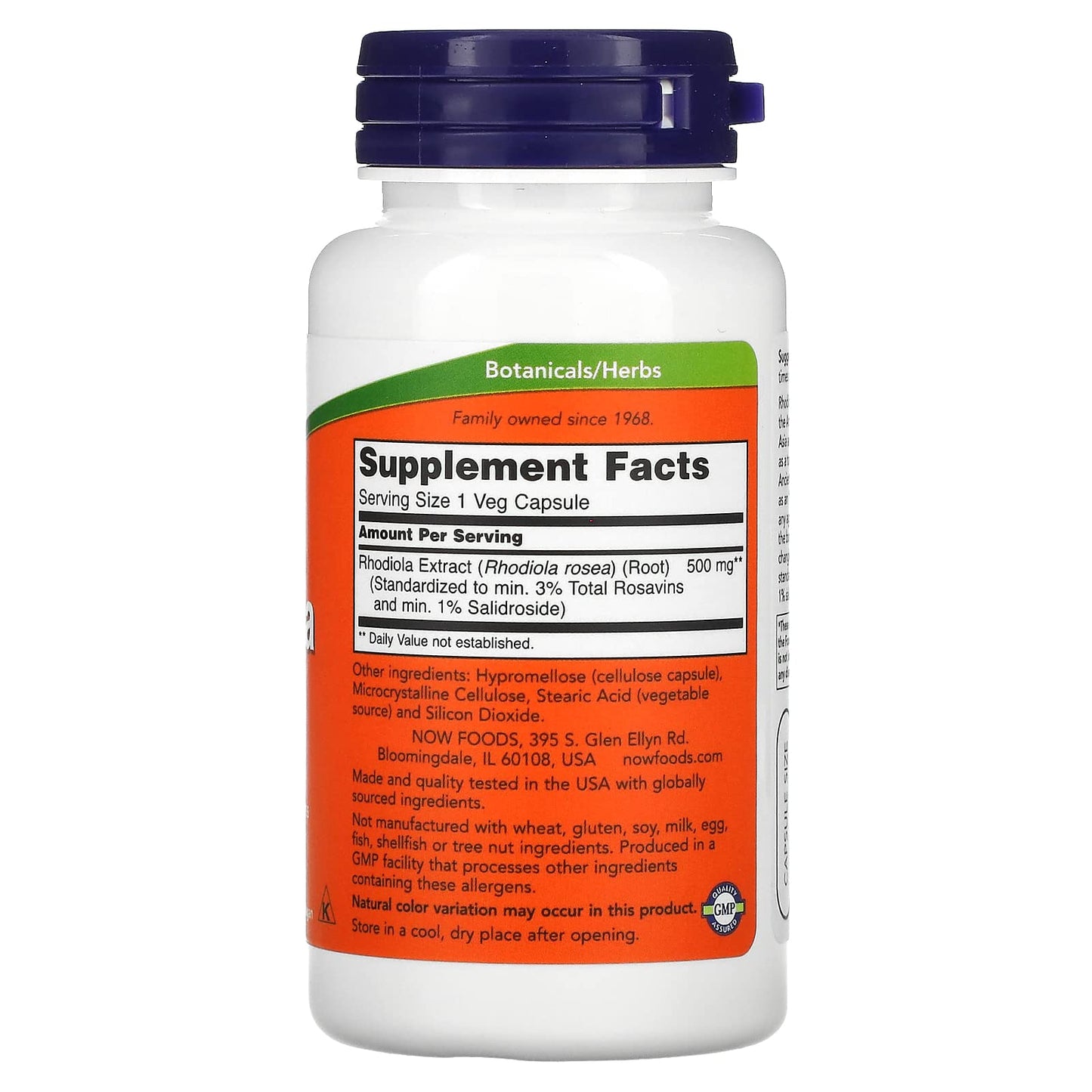 NOW Foods Rhodiola 500mg 3PCT Extract Capsule, 60 VCAP