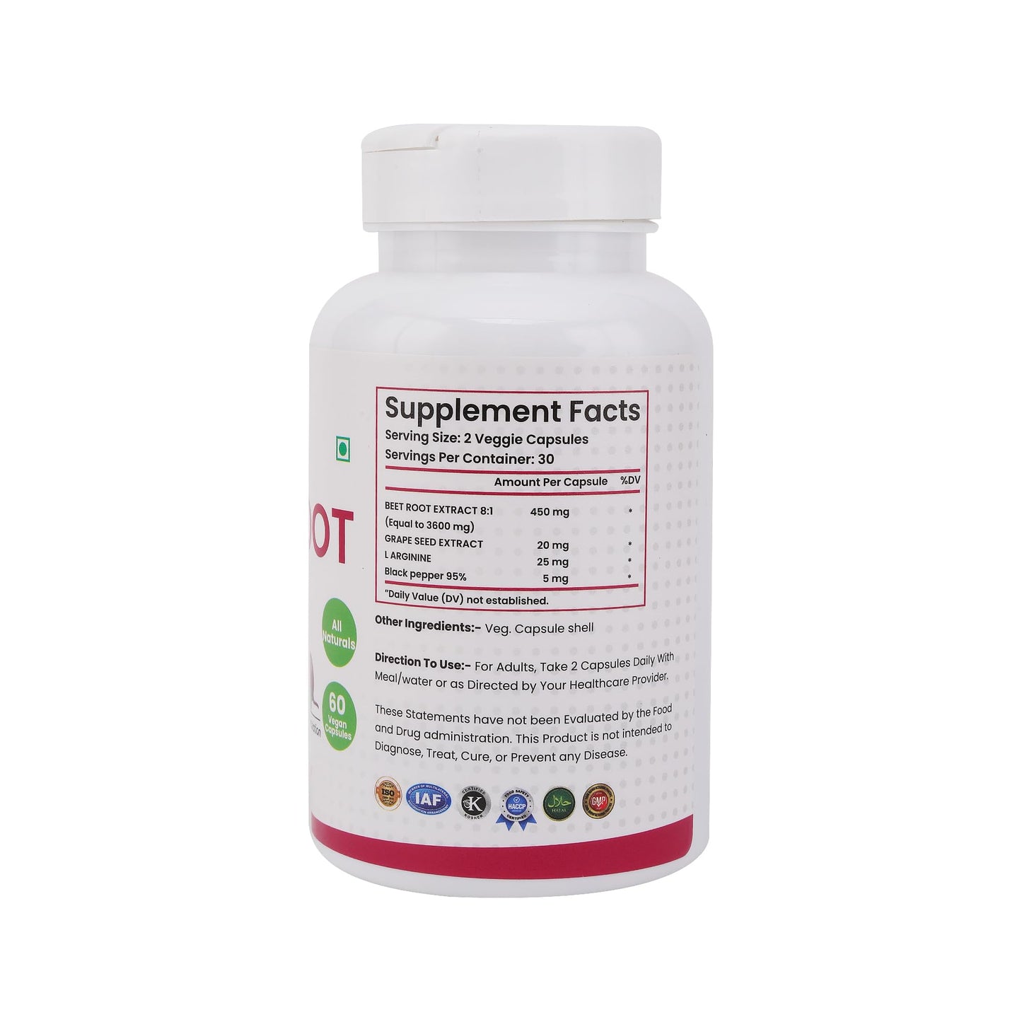 VITAFIT NUTRITION Beetroot Capsules 7200mg, 60 Capsules