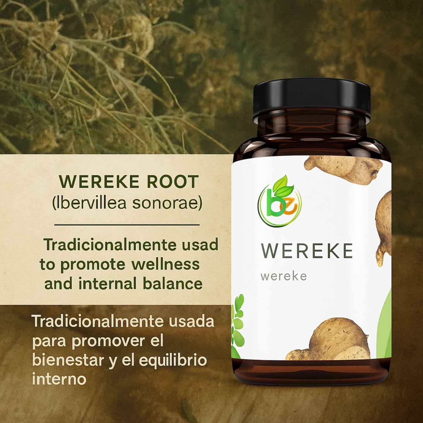 B-Experts Wereke (Wereque Root) 1500 mg per Serving Vegan Capsules, 90 Count