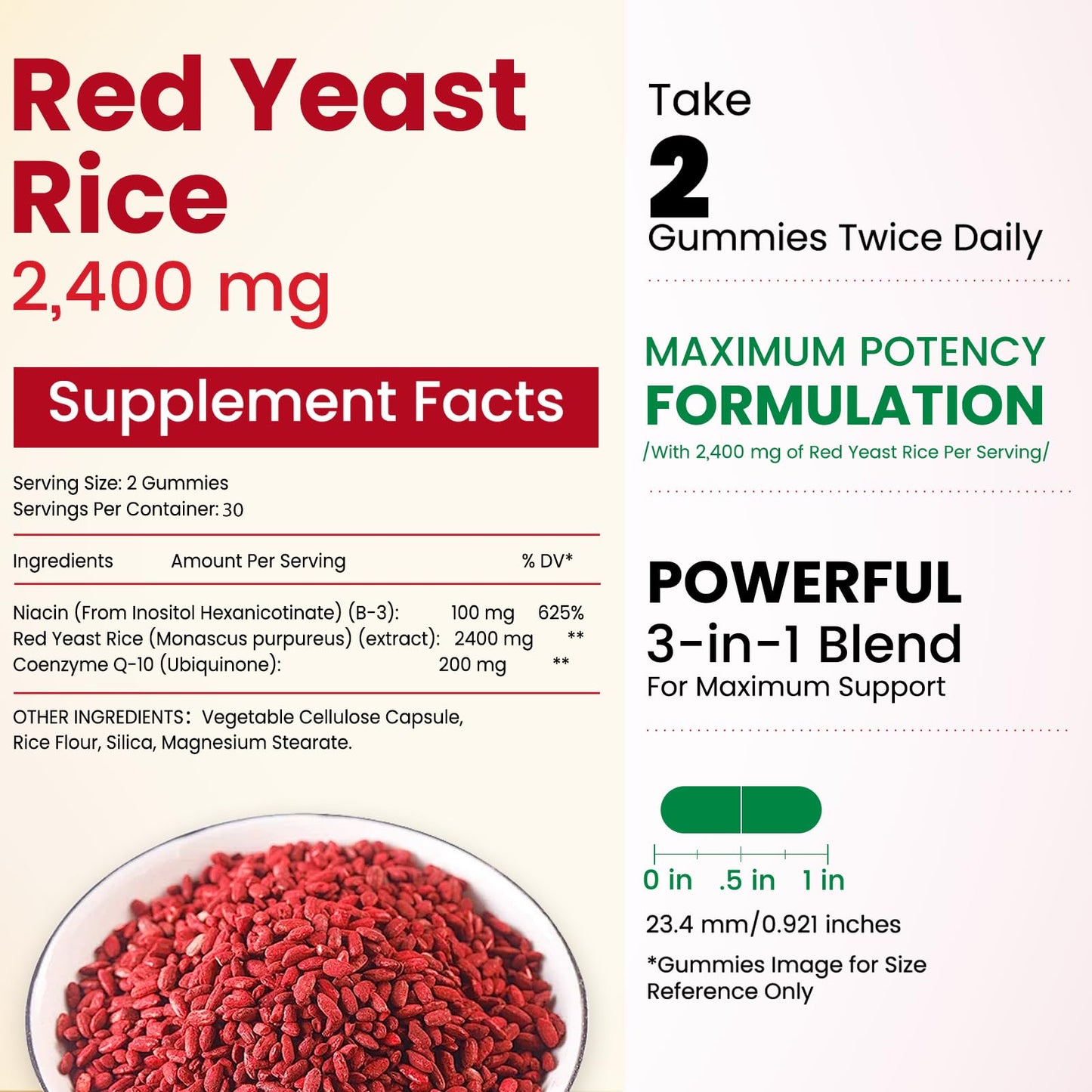 Plaxssuss Lunessa Red Yeast Rice and CoQ10 Gummies, 60 Count
