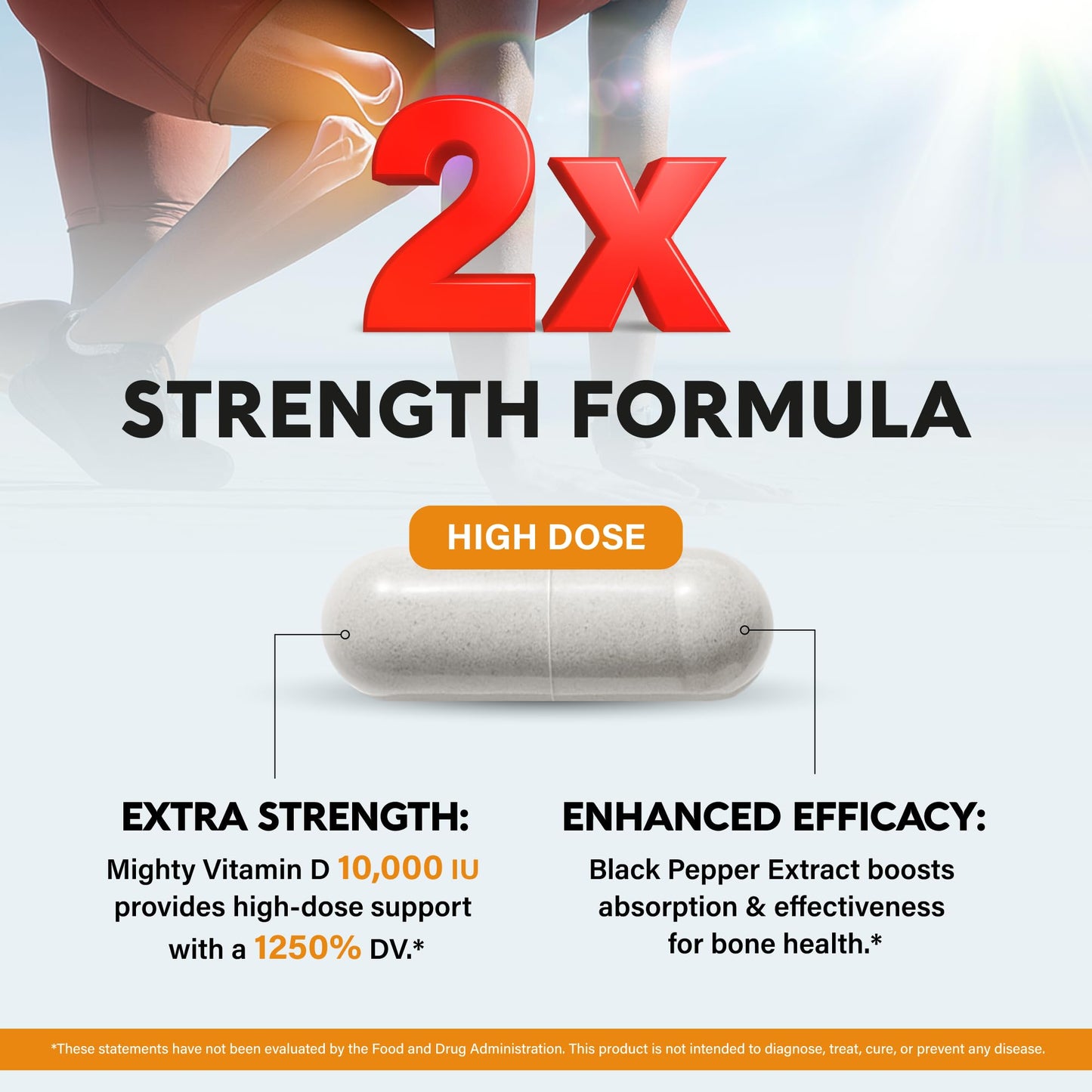 NutraHarmony Vitamin D3 K2 10000 IU & MK-7 120 mcg Complex, 240 Capsules