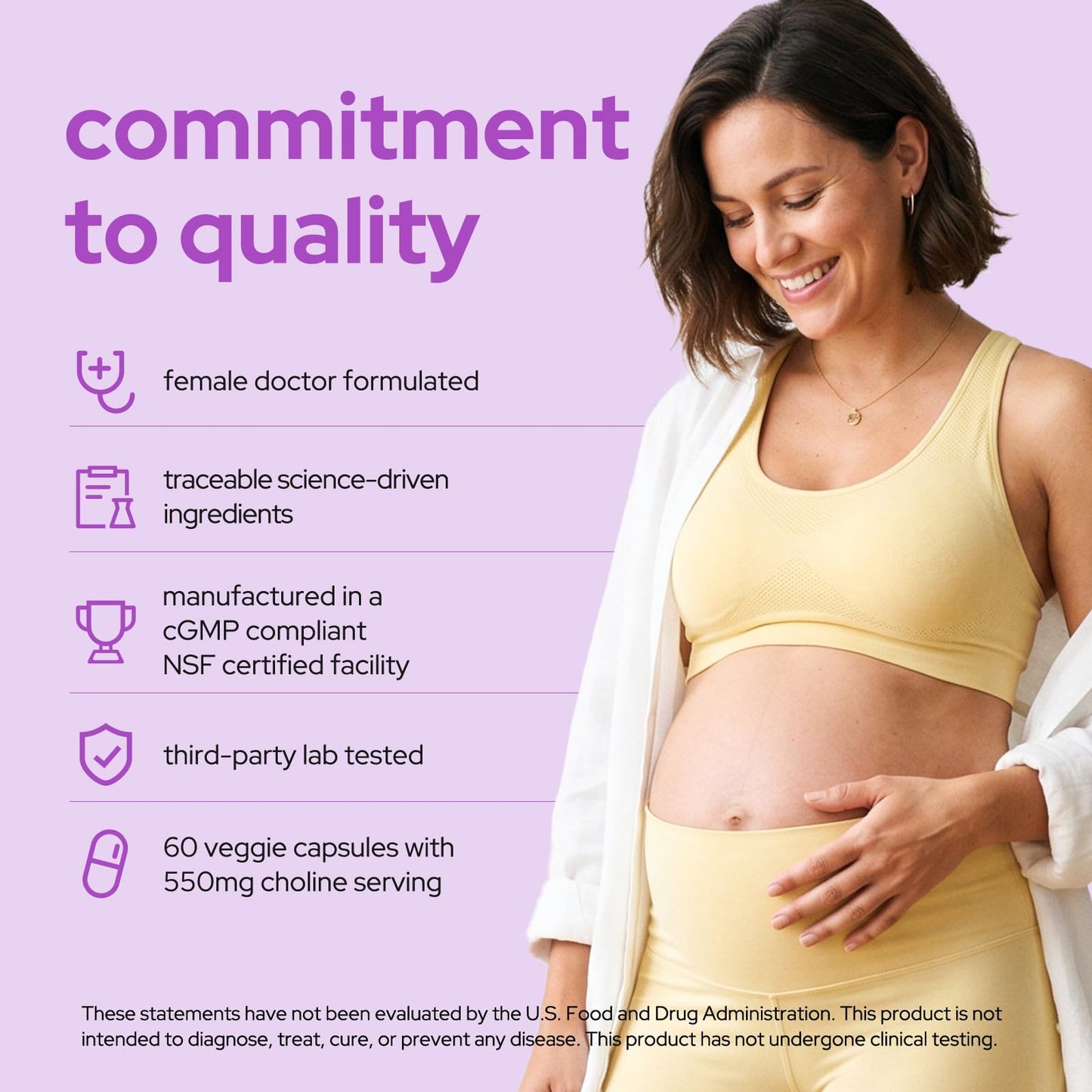 Premom Prenatal Choline Supplements, 550mg Choline Bitartrate, Capsule, 60 Count