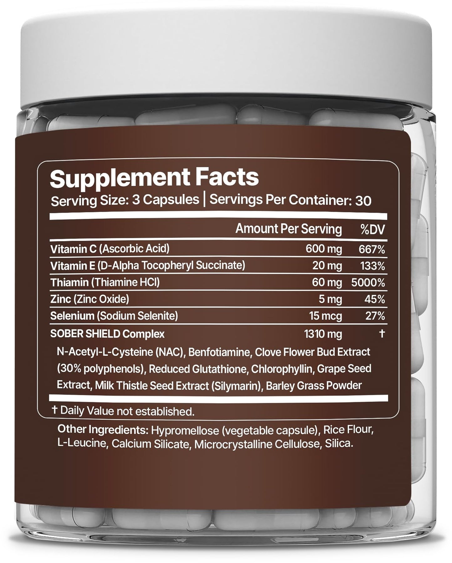 Nevora Labs Sober Shield Detox Craving Drug Recovery Supplement Capsules 90 Count