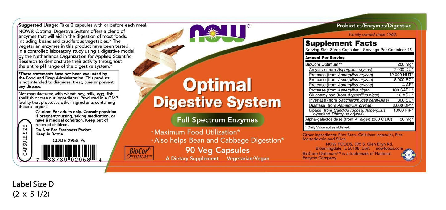 NOW Foods Optimal Digestive System 90 Capsules