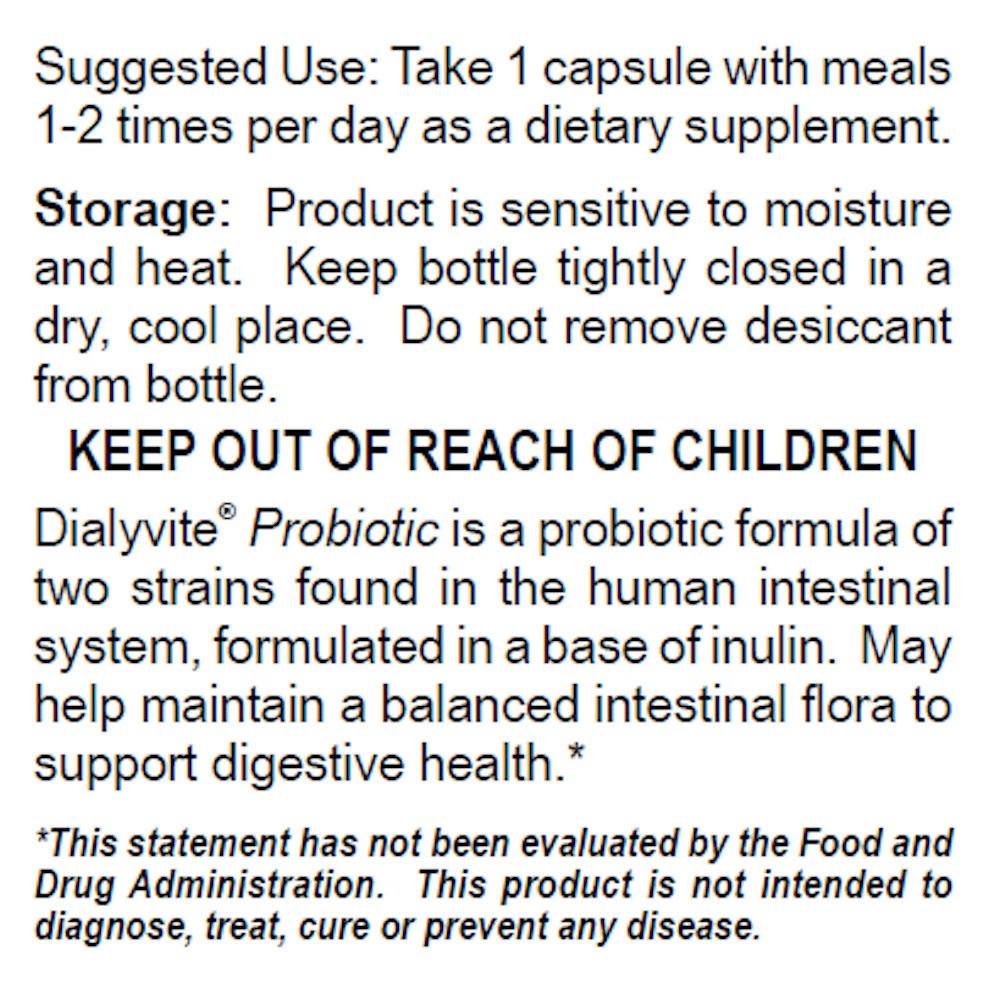 Dialyvite Probiotic Capsule 30 Count