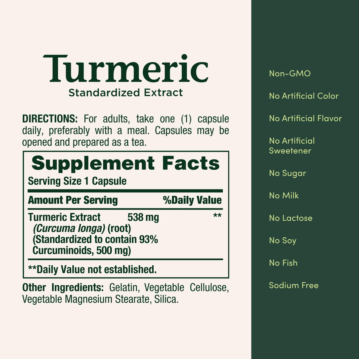 Nature's Bounty Turmeric Pills & Herbal Health Supplement Capsule, 45 Count