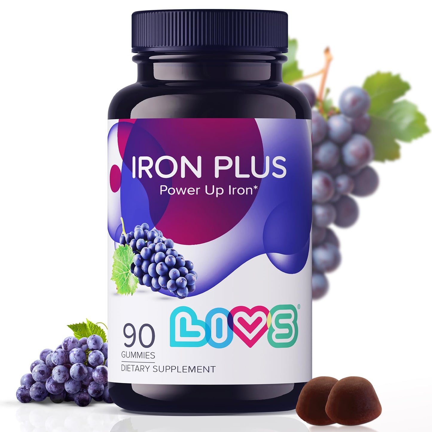 LIVS Iron Plus Gummies 90 Count