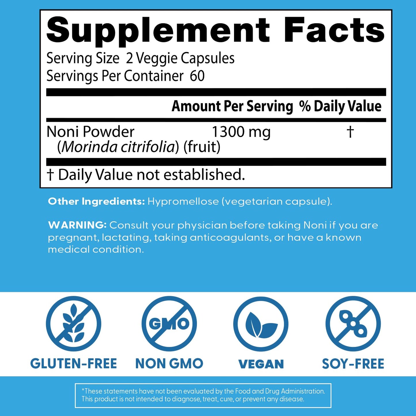 Doctor's Best Noni Fruit Powder Supplement Noni Veggie Capsules 1300 mg Per Serving 120 Count
