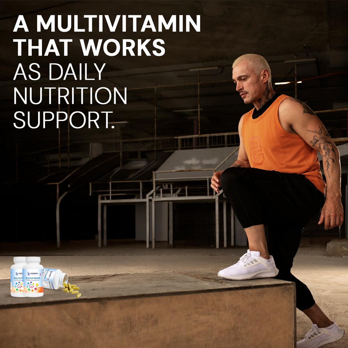 LEOWELL HEALTHCARE Leowell Multivitamin for Men & Women Daily Vitamin & Mineral Complex with Vitamin A, C, D, E, B-Complex, Zinc, Iron & Magnesium Immune & Energy Support, 60 Capsules