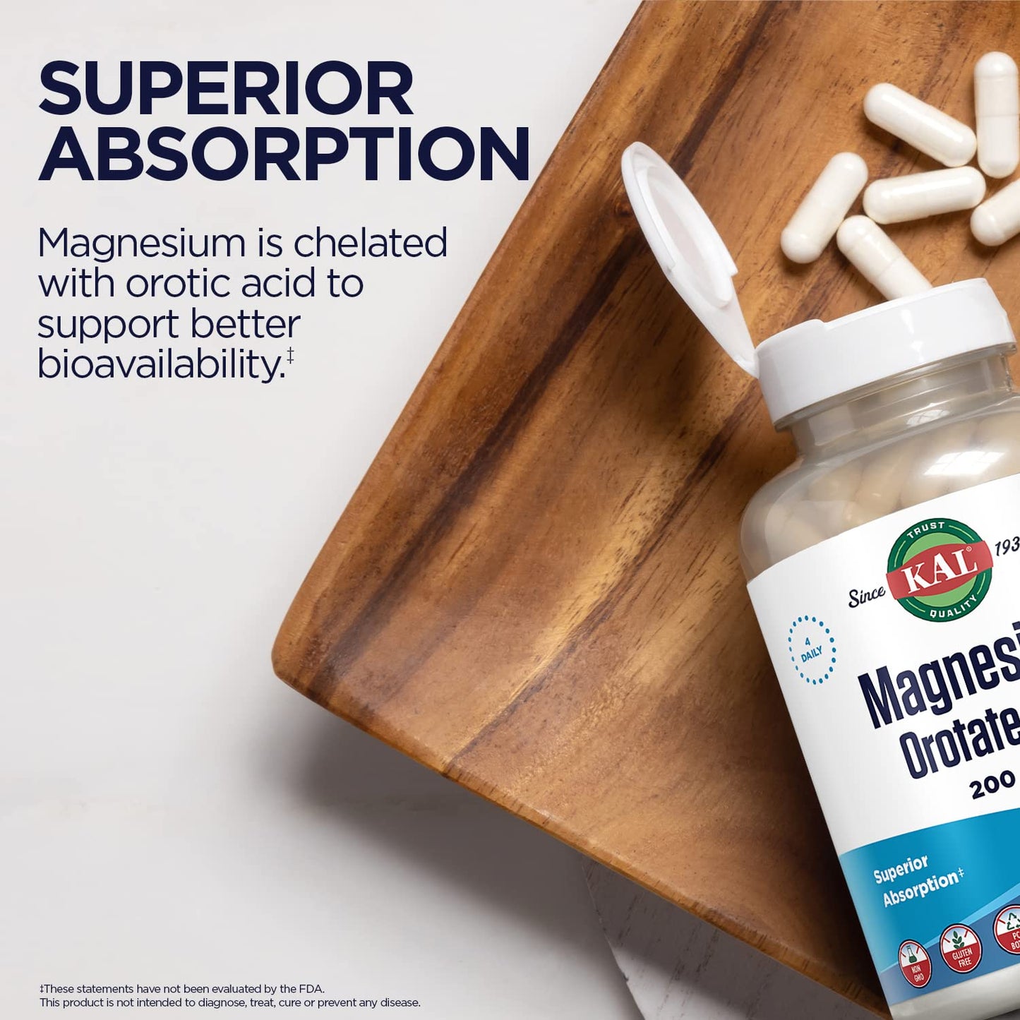 KAL Magnesium Orotate Capsule 200 mg, 120 Count