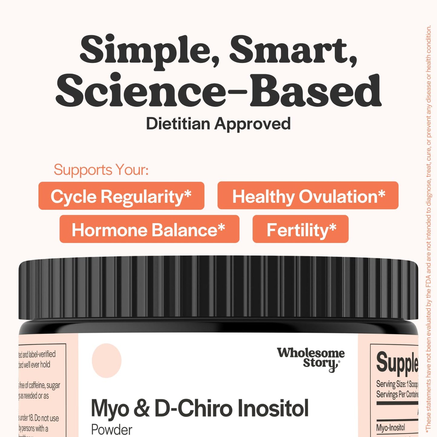 Wholesome Story Myo-Inositol & D-Chiro Inositol Supplement Powder 30 Servings