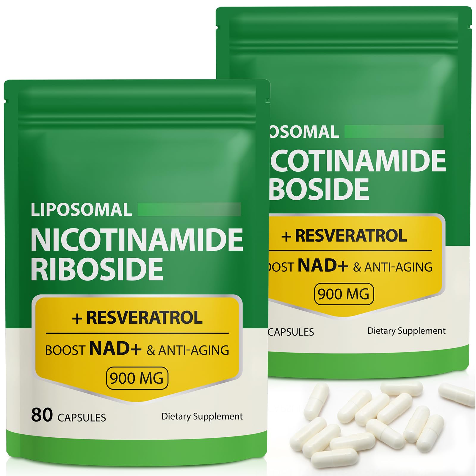 Daiasns NAD Supplement 900mg Liposomal Nicotinamide Riboside NAD+ Supplements with Resveratrol Supports Muscle, Brain, Cellular Energy - NMN Supplement Alternative for Men and Women Capsule 160 Count