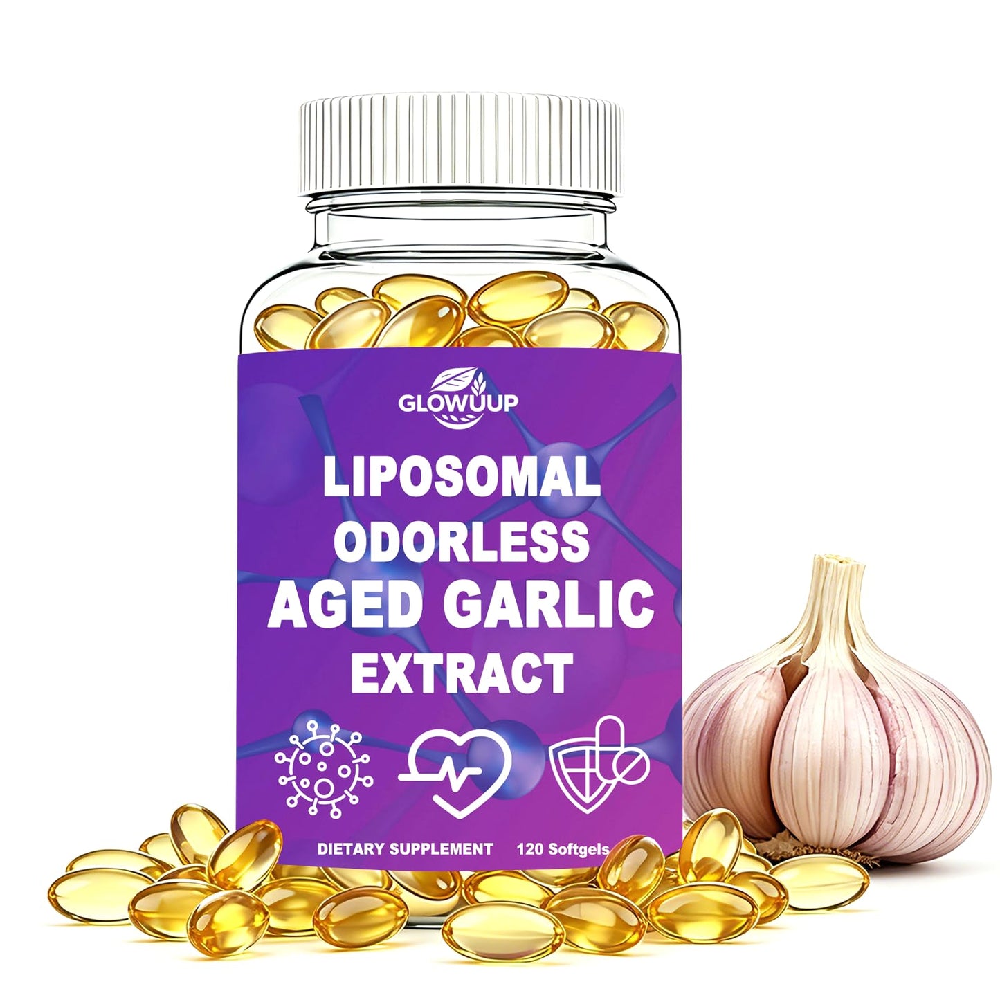 GLOVVUUP Aged Garlic Extract 800mg Softgels, 120 Count