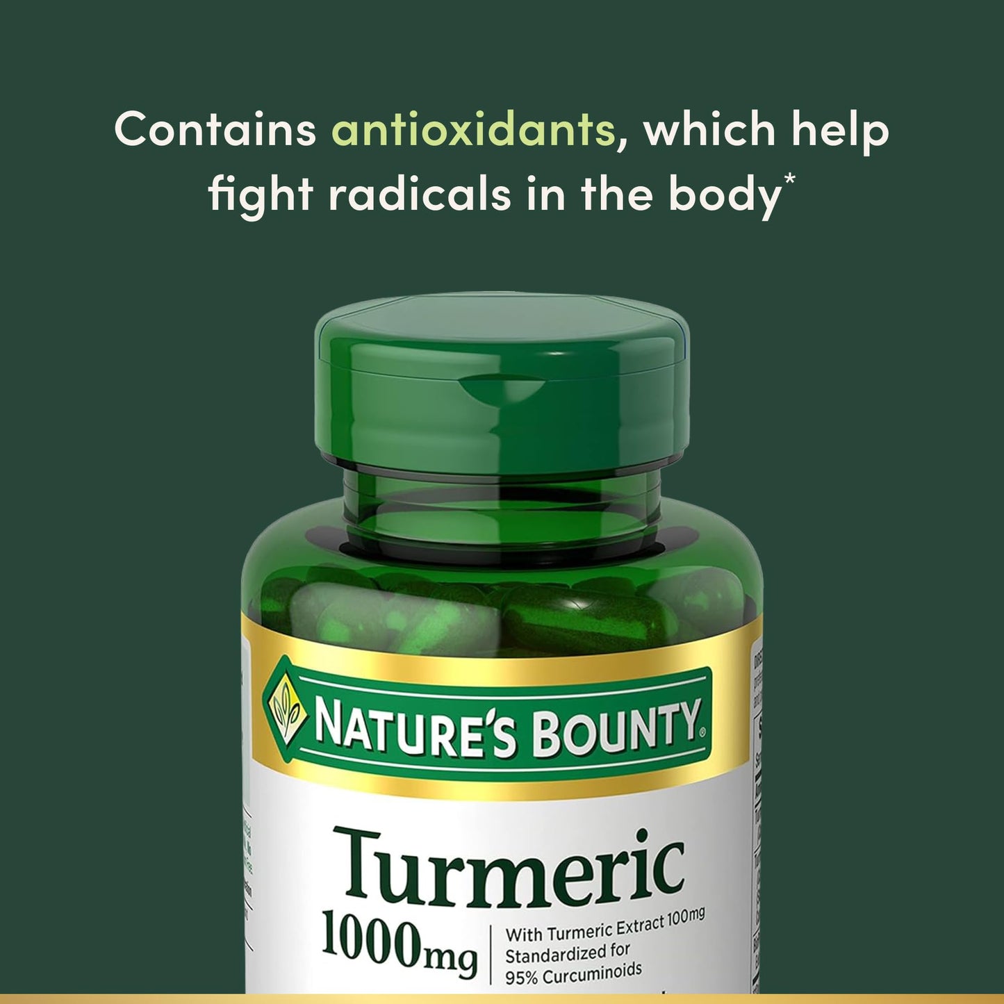 Nature's Bounty Turmeric with Black Pepper Extract 1000mg Capsule, 60 Count