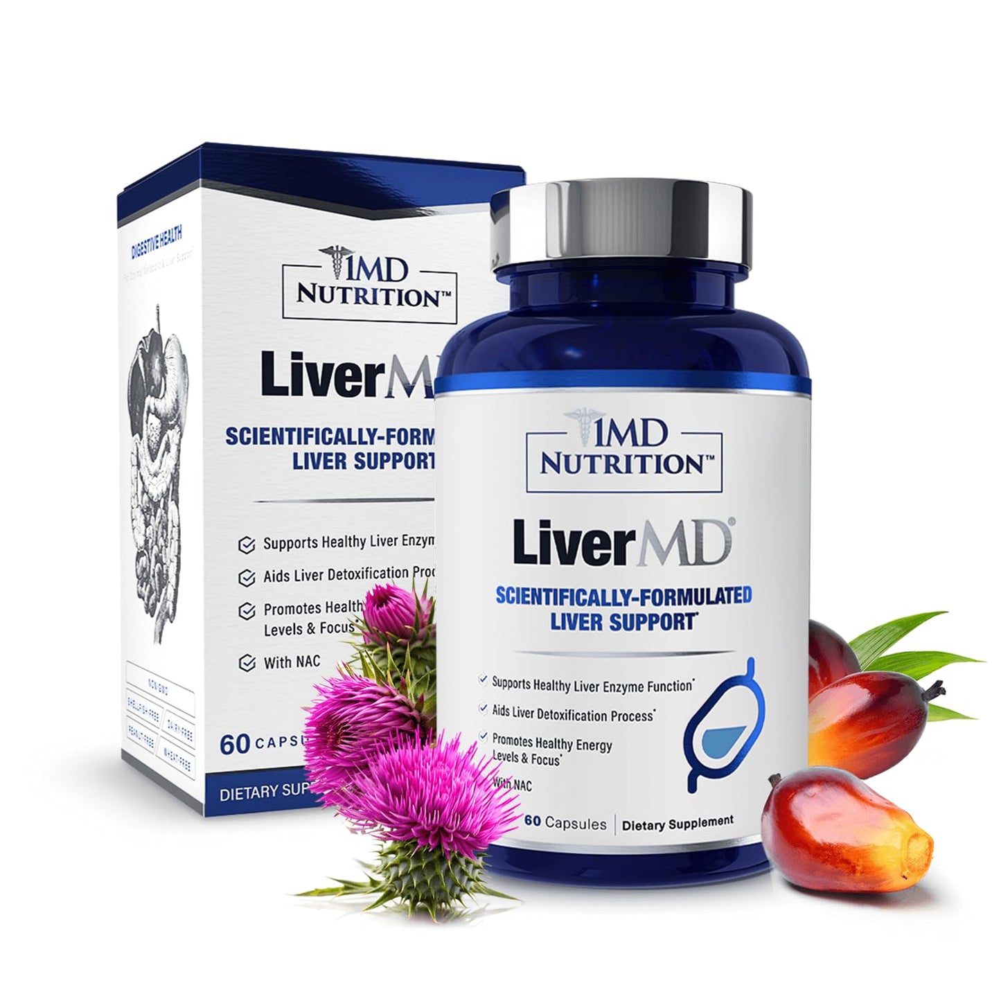 1MD Nutrition LiverMD Liver Support Supplement Capsule 60 Count