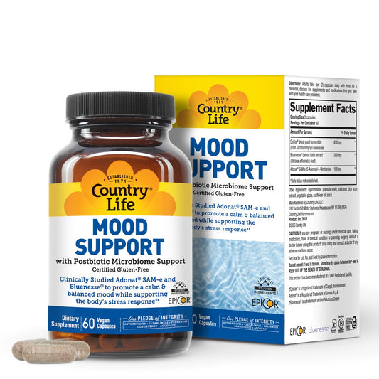 Country Life Mood Support Supplement Capsules, 60 Count