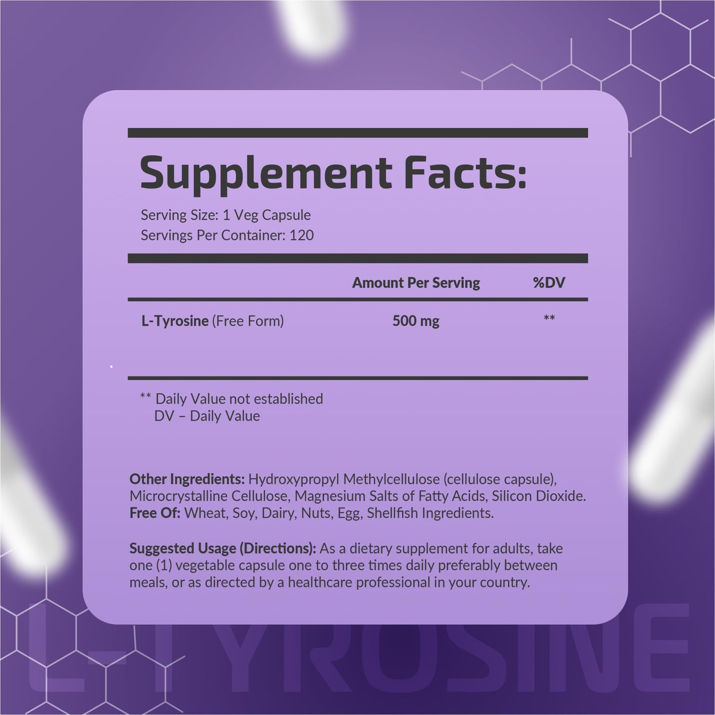 Fuelup L-Tyrosine 500 mg Softgels, 120 Count